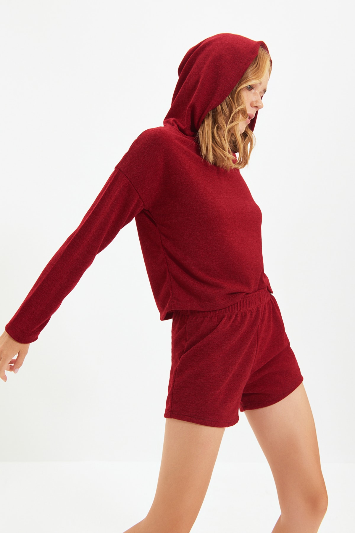 TRENDYOLMİLLA Bordo Örme Pijama Takımı THMAW22PT0388