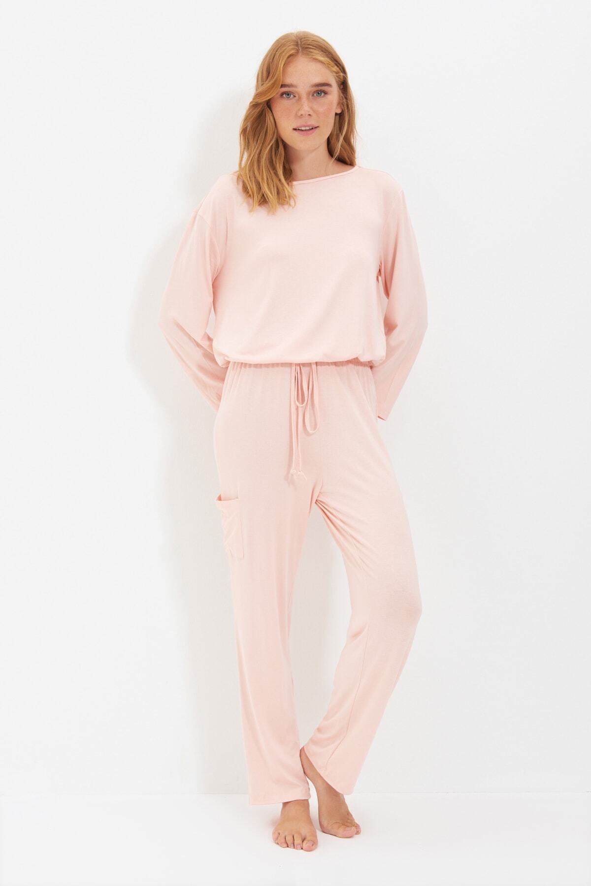 TRENDYOLMİLLA Pudra Örme  Pijama Takımı THMAW22PT0058