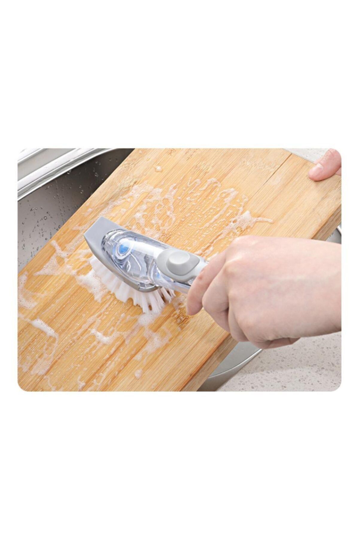 HERFİE 2 Başlıklı Deterjan Hazneli Ergonomik Bulaşık Fırçası