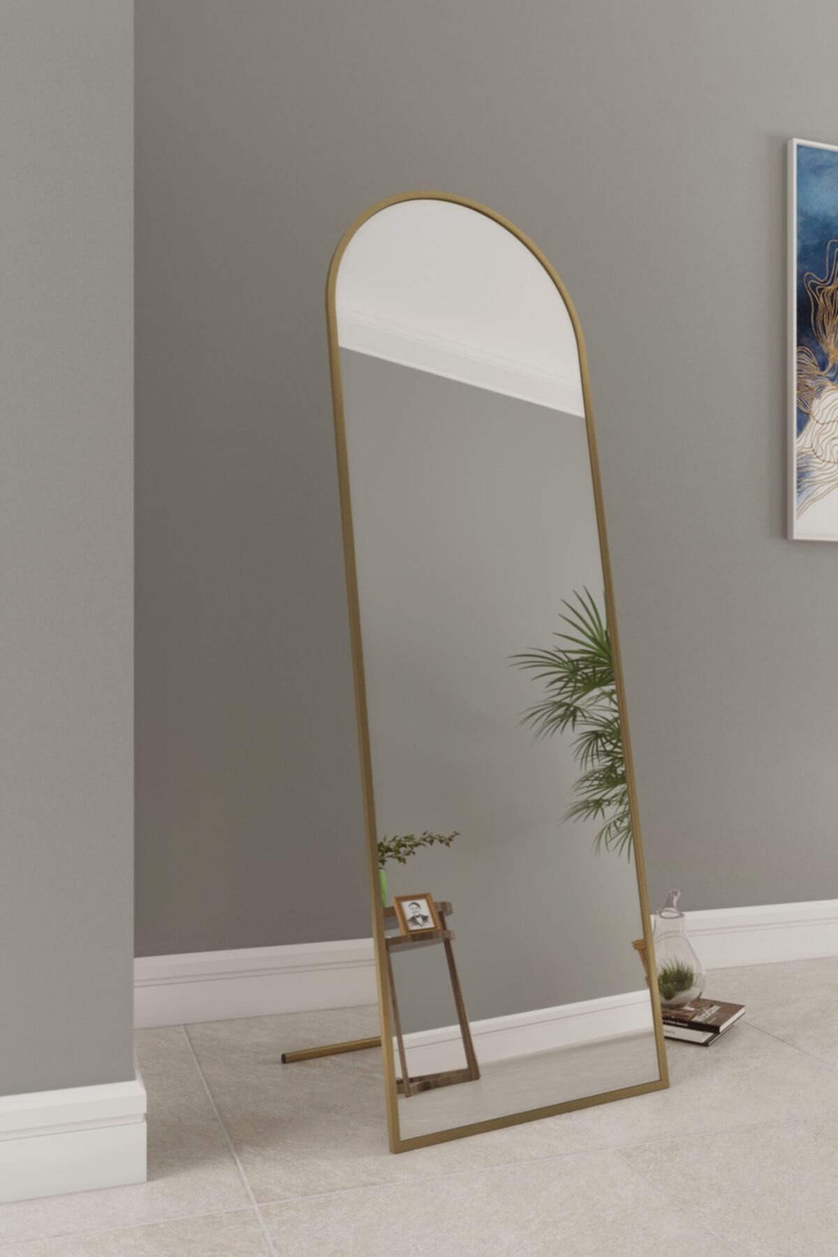 incimetal Inci Metal Desıgn 180x60 Gold Oval Ayaklı Ayna
