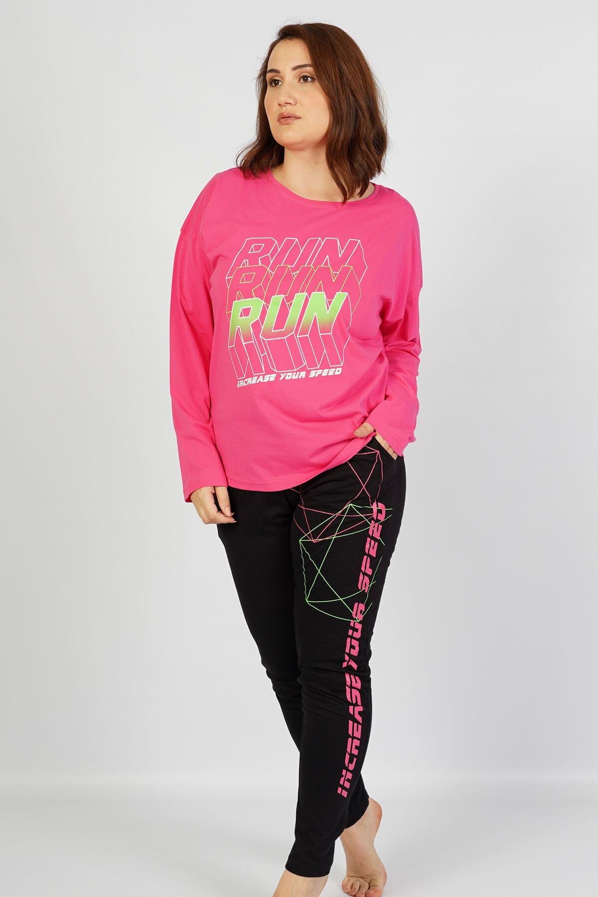 VİENETTA Kadın  Uzun Kol Fuşya Pijama Takım