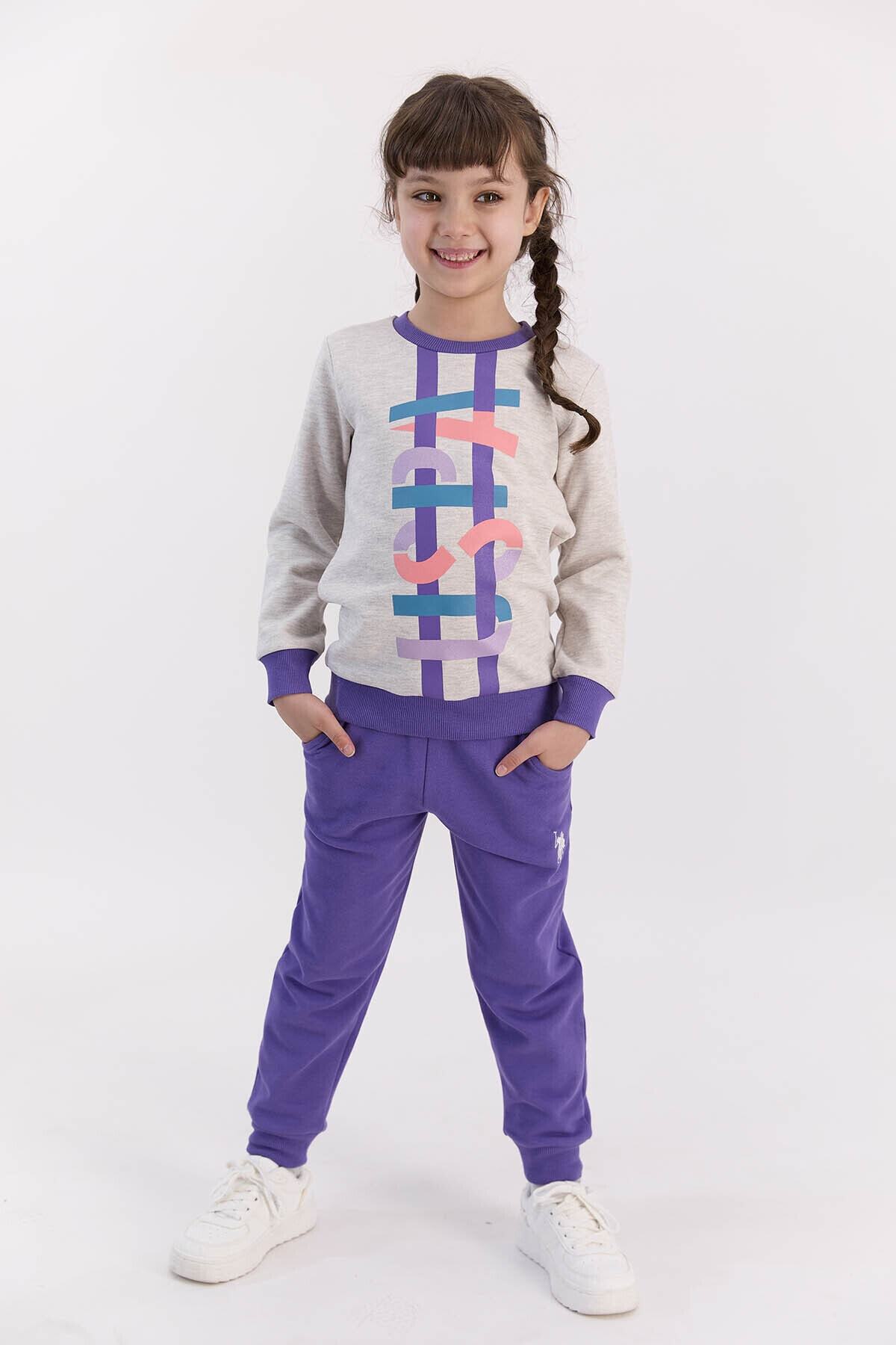 U.S. Polo Assn. Kız Çocuk Uspa Bejmelanj Eşofman Takım