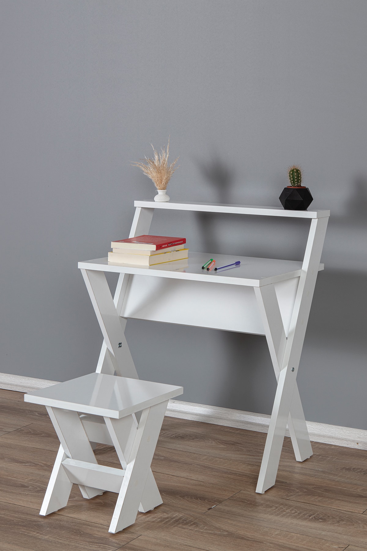 Enda Home Collection X Ayaklı Çocuk Aktivite Masası Çalışma Masası Seti Masa + Tabure 3-6 Yaş