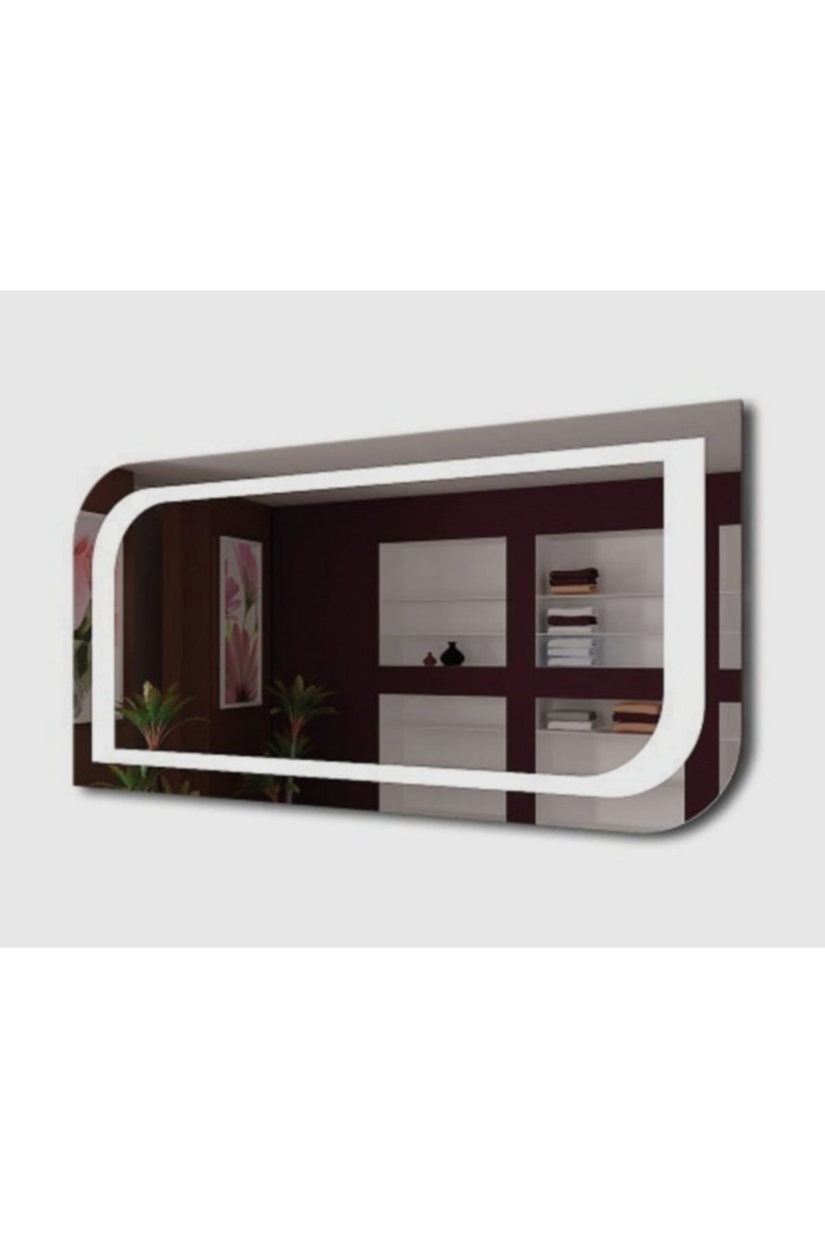 artglass vitray Işıklı Ayna 50x130)led Işıklı Dekoratif Gümüş Ayna.