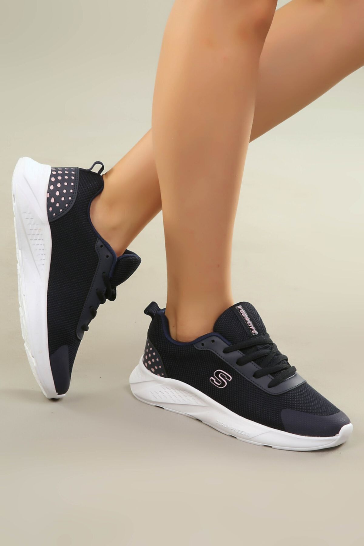 Özay ayakkabı Lacivert-şeker Pembe Unisex Günlük Anatomik Taban Sneaker