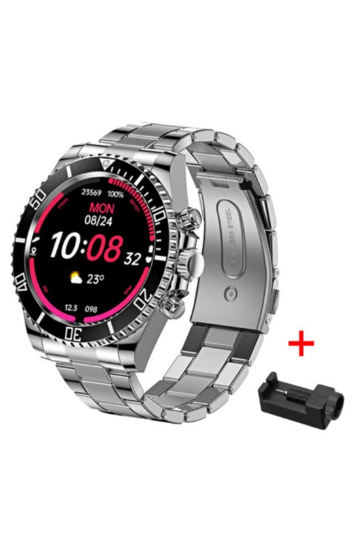 Dynego Erkek Kol Saati Bluetooth Çelik Kasa Smartwatch Ios Android Uyumlu 2021 Lüks