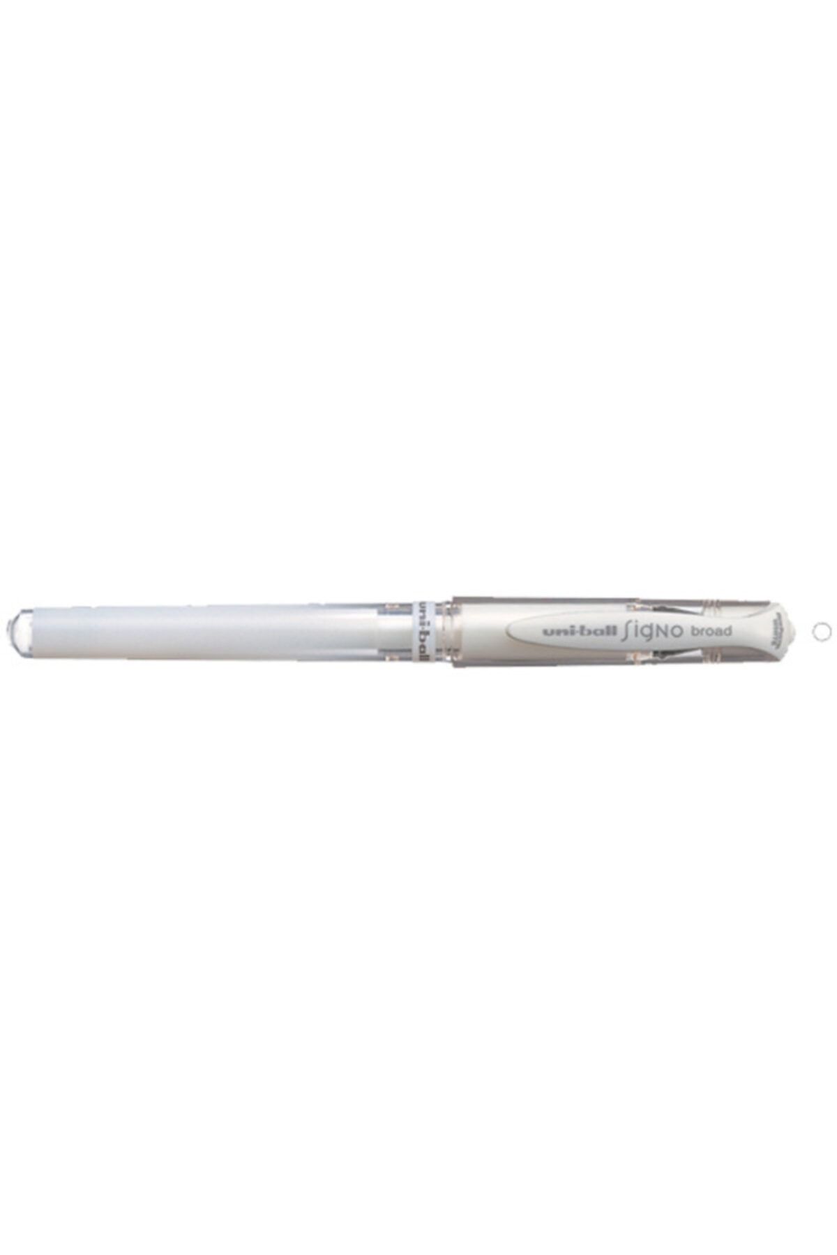 UNİBALL Roller Kalem ( 12 Adet ) Signo Broad Jel Bilye Uç Davetiye 1.0 Mm Beyaz Um-153