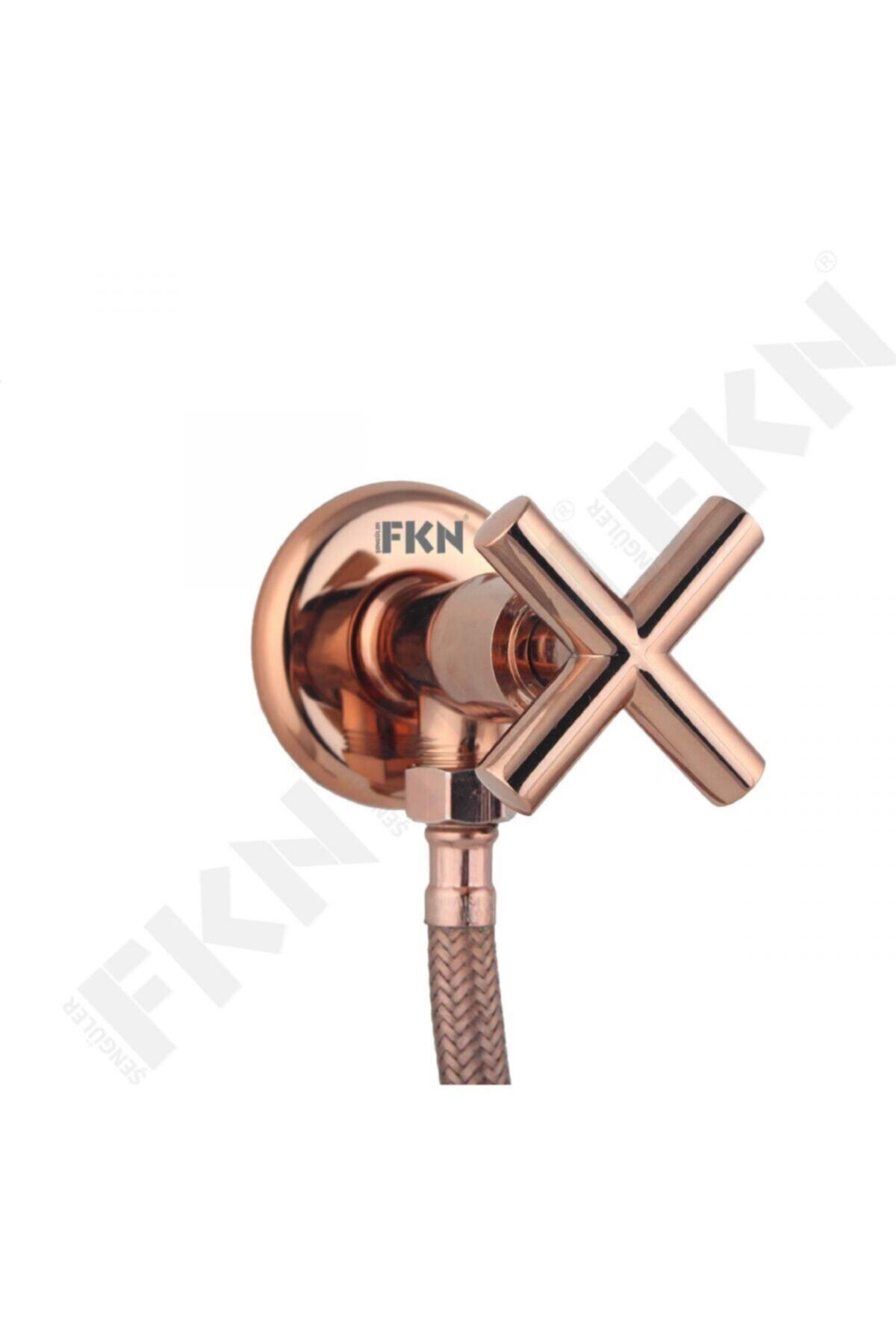 FKN Köşegen Rose Gold Taharet Musluğu Spiralli