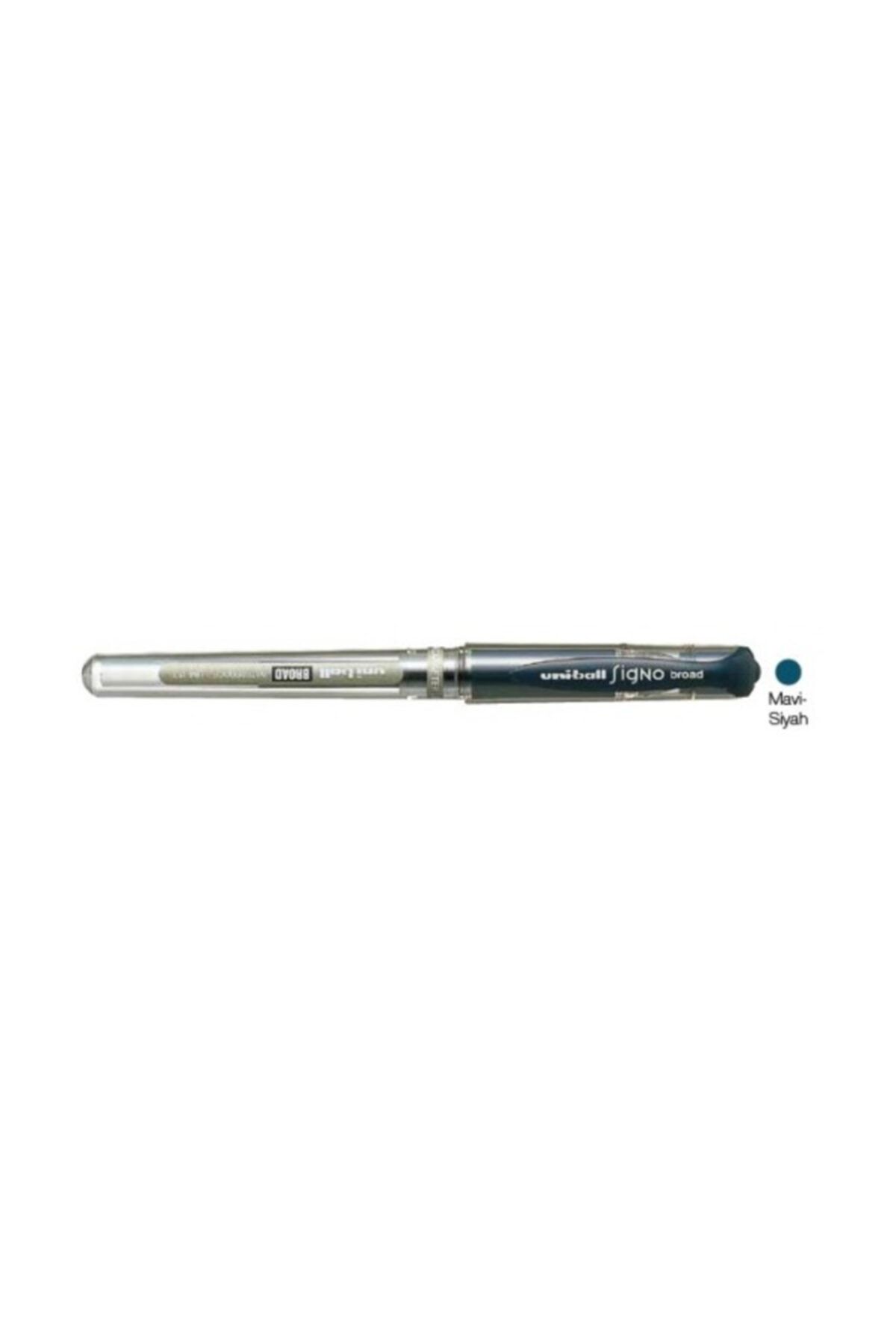 UNİBALL Roller Kalem Signo Broad Jel Bilye Uç Imza Kalemi 1.0 Mm Mavi Siyah Um-153