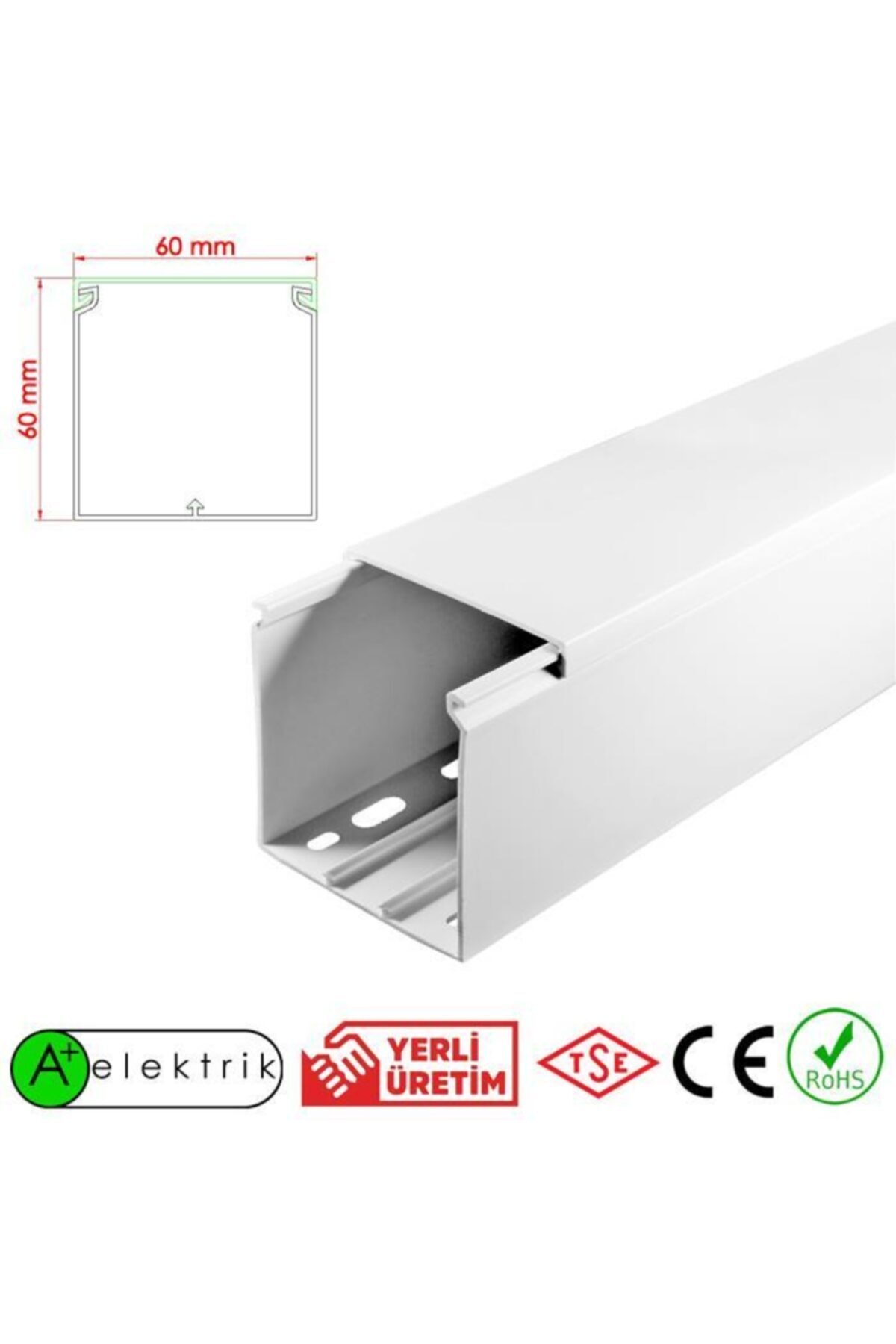 A Plus Elektrik 60x60 Mm Bantsız Kablo Kanalı 12x2m=24m