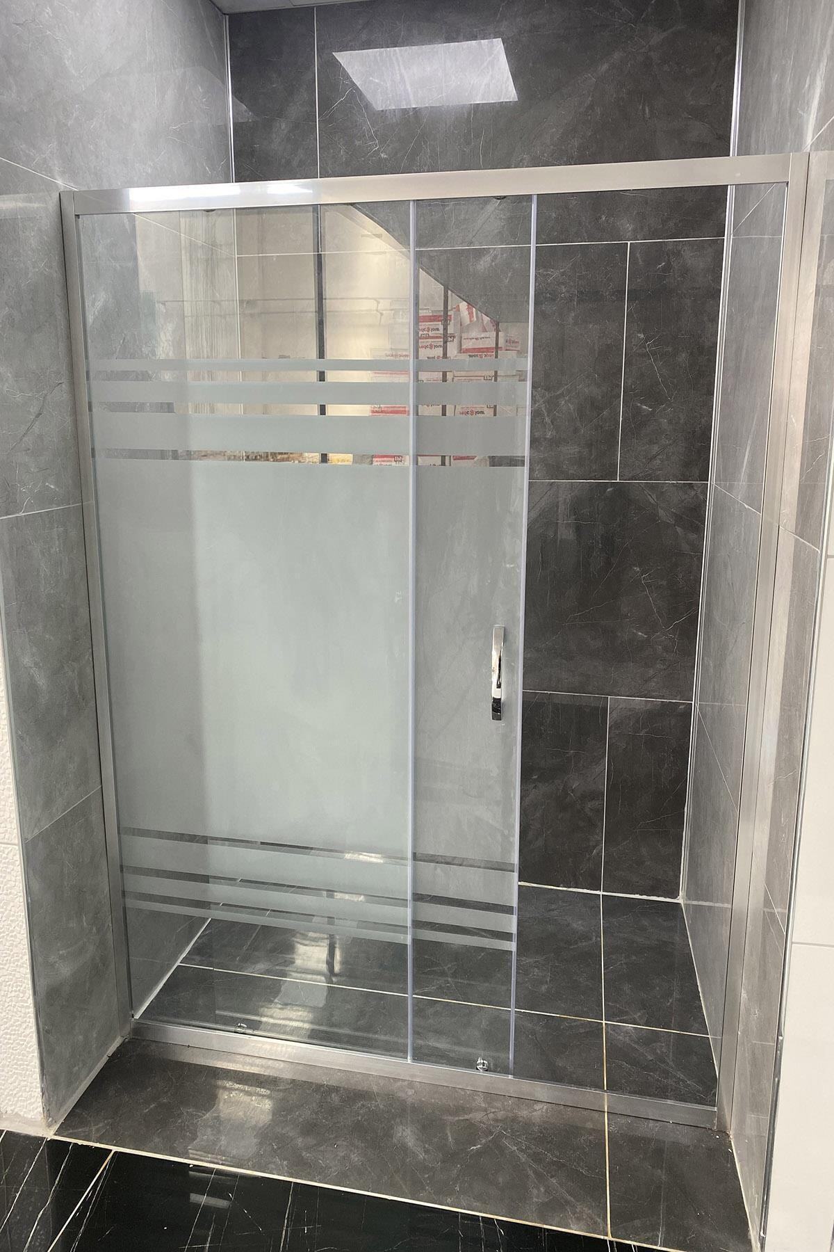 AVRUPA DUŞ 210x190 Cm Eloksal Desenli 5mm Camlı Yükseklik 190 Cm Düz Duşakabin