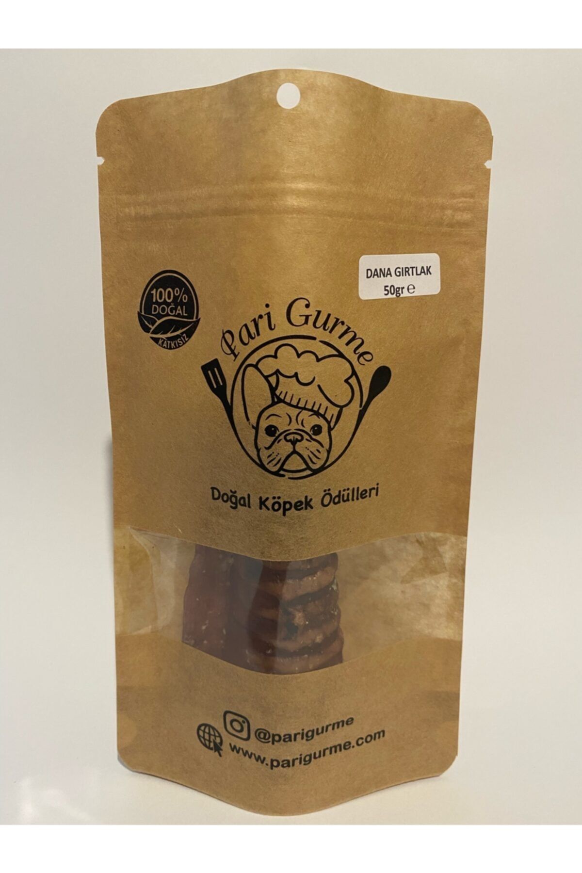 Pari Gurme Dana Gırtlak Köpek Ödülü %100 Doğal Naturel Barf 50gr