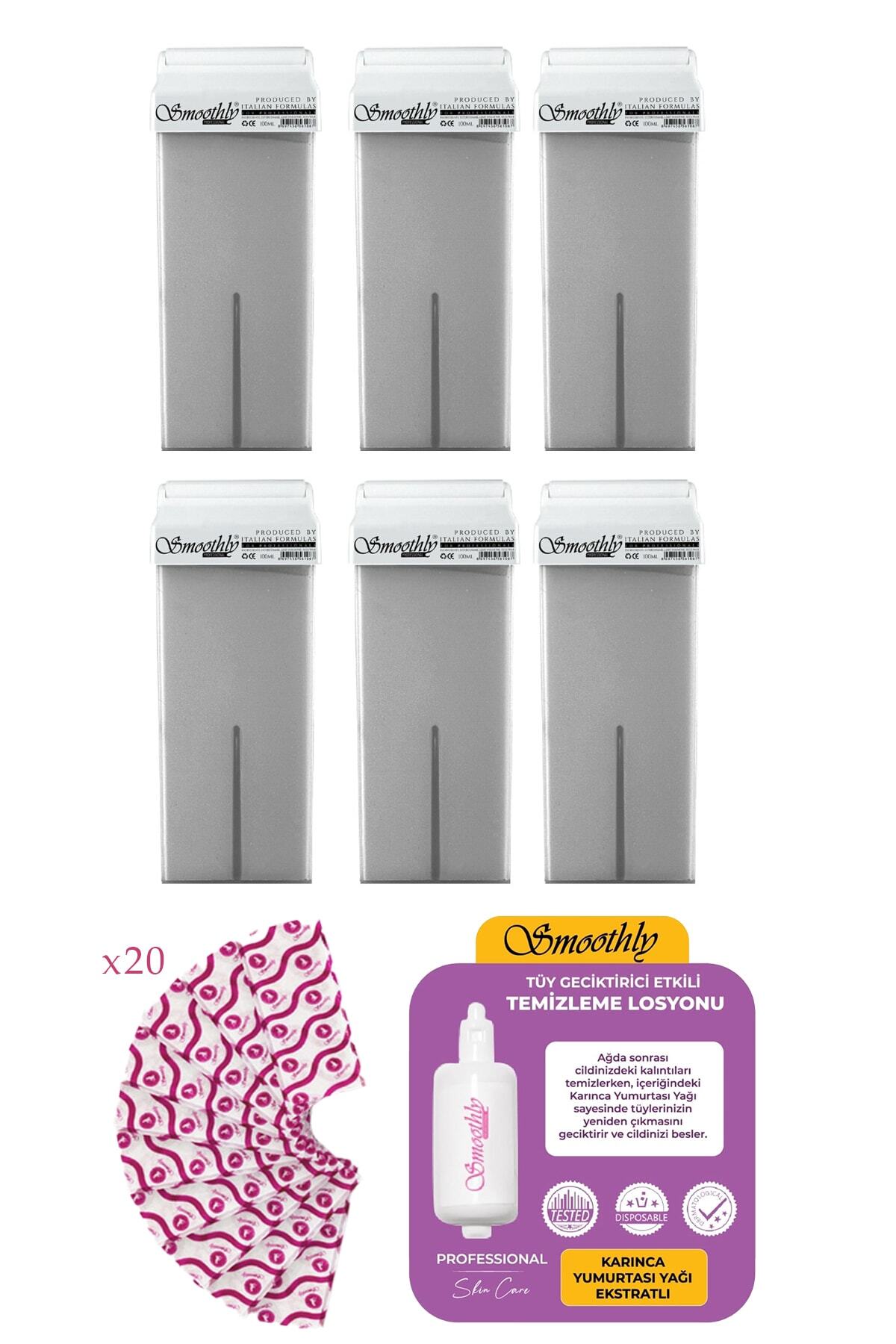Smoothly Silver Tüm Vücut Kartuş Sir Ağda 6'lı Set 600 ml Smsılverkartus6adet