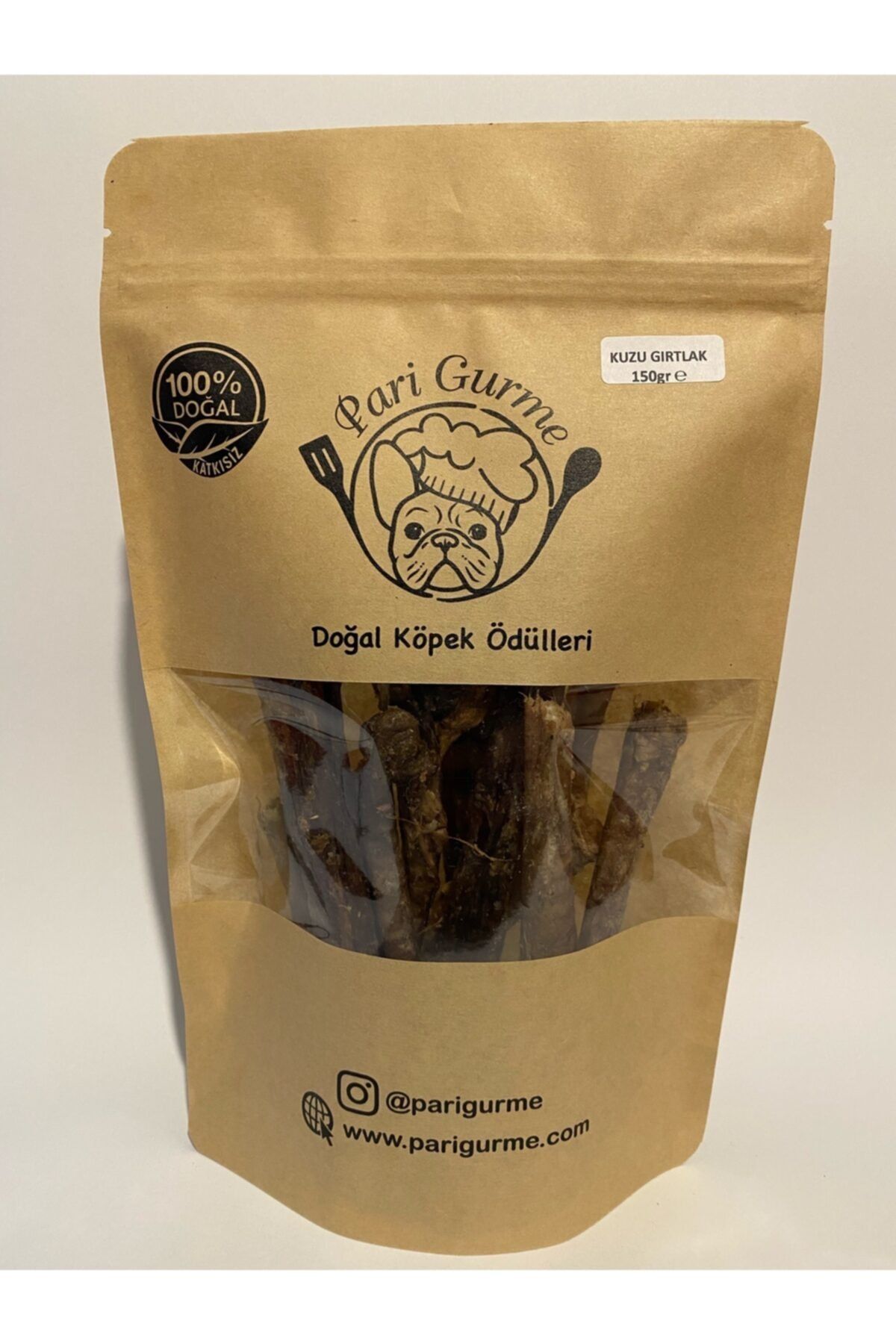 Pari Gurme Kuzu Gırtlak Köpek Ödülü %100 Doğal Naturel 150gr Kurutulmuş