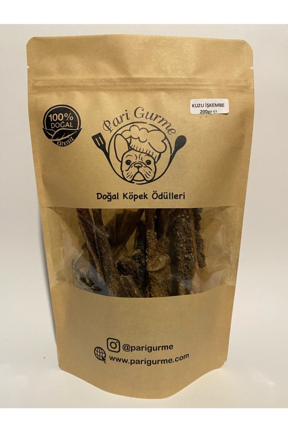 Pari Gurme Kuzu Işkembe Köpek Ödülü %100 Doğal Naturel Barf 200gr Kurutulmuş