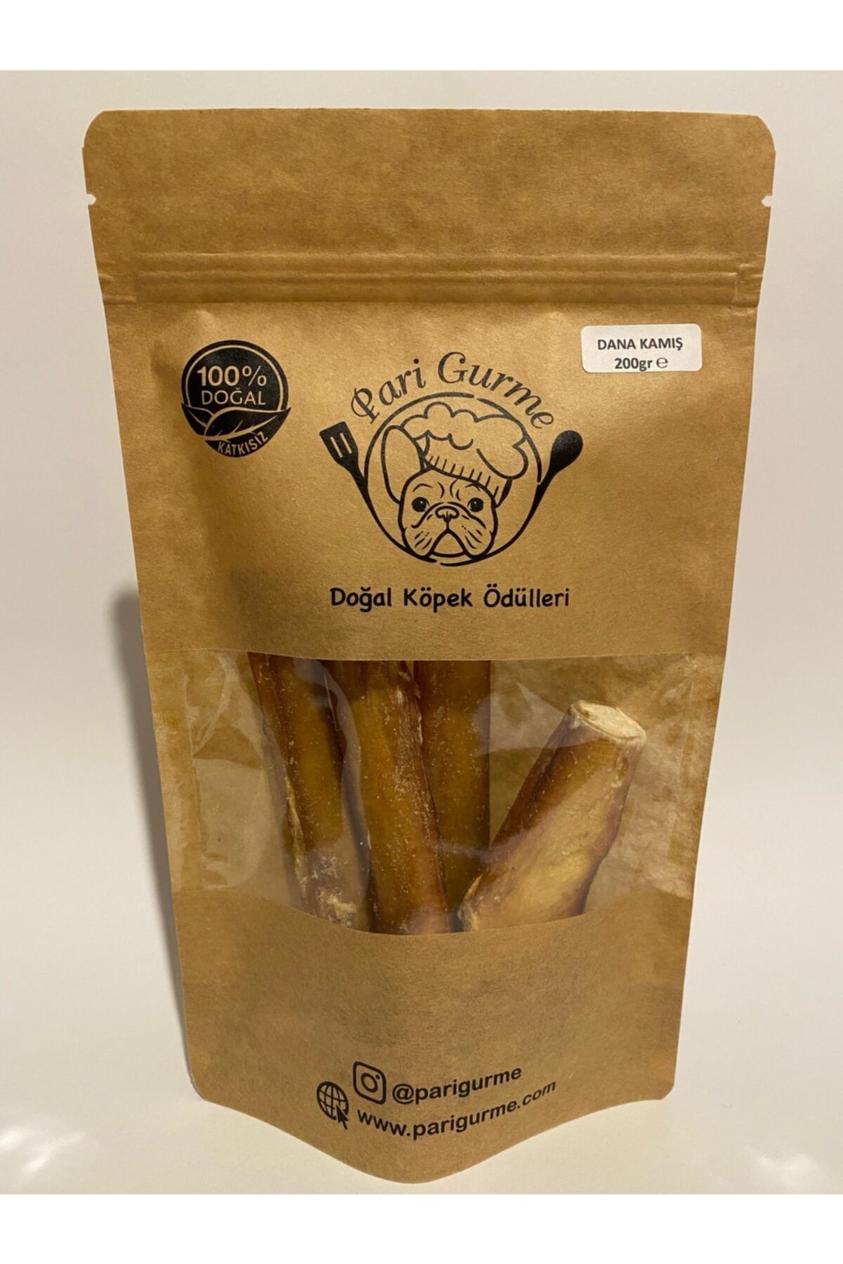 Pari Gurme Dana Kamış Köpek Ödülü %100 Doğal Naturel 200gr Barf