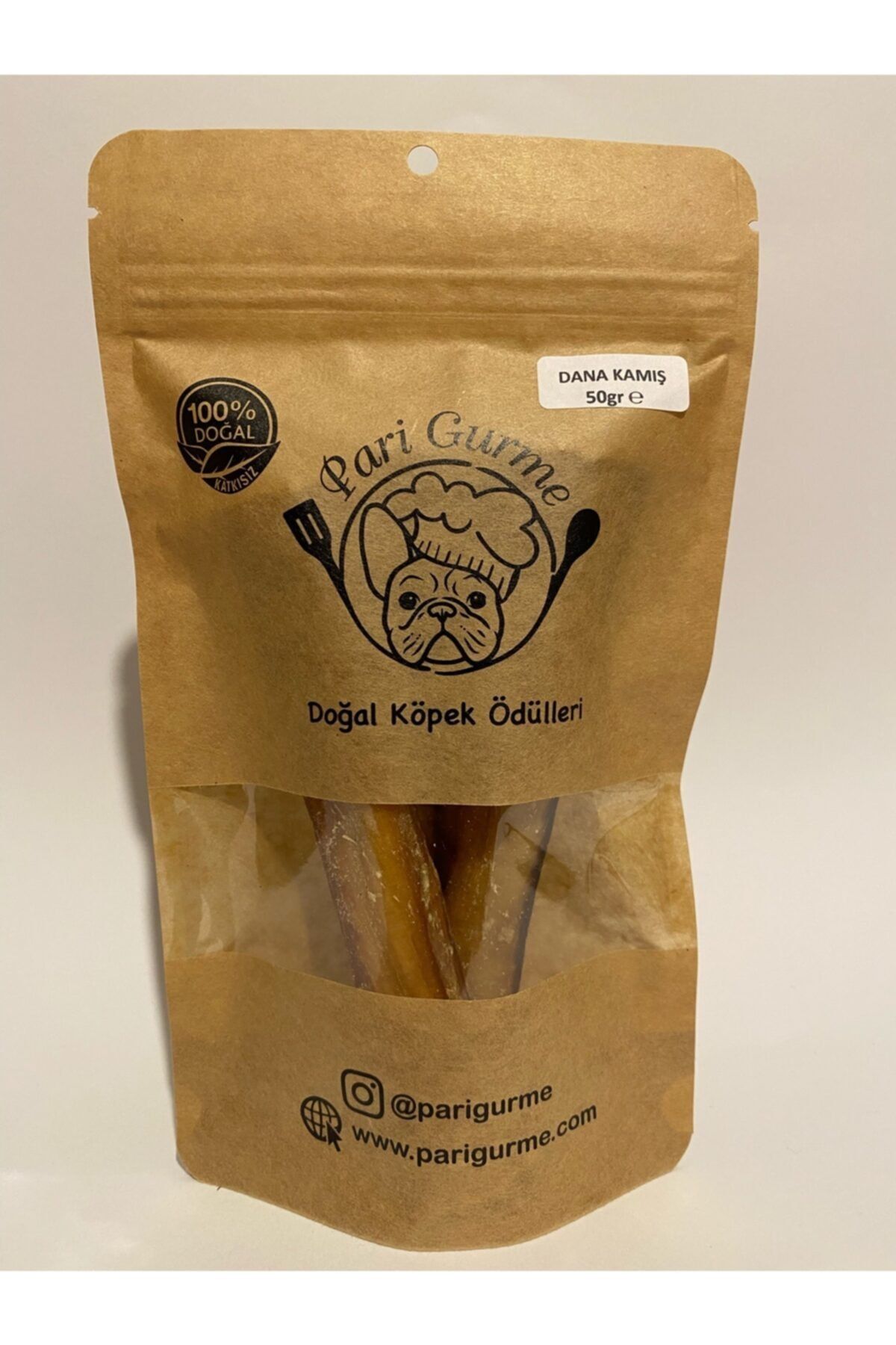 Pari Gurme Dana Kamış Bully Stick Köpek Kemirme Kemiği %100 Doğal Naturel 50gr