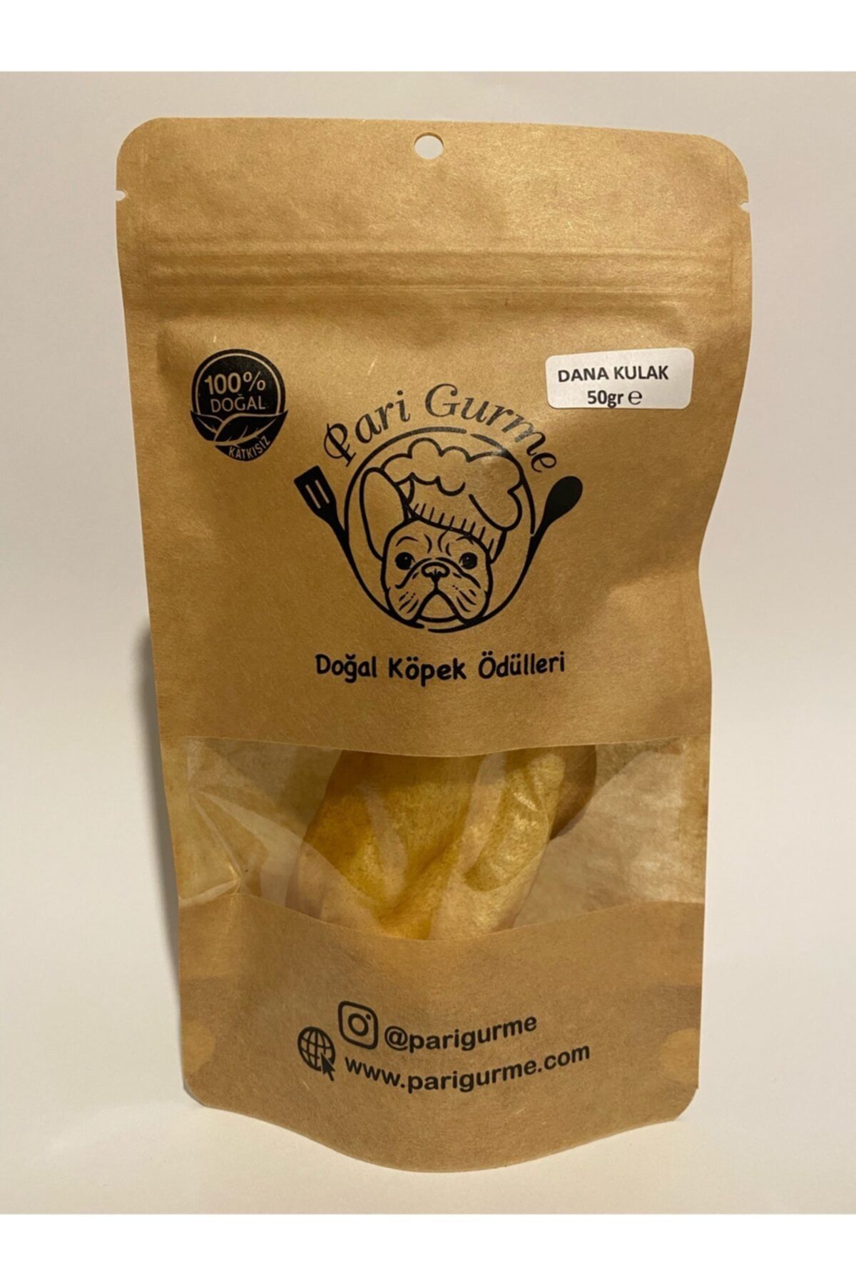 Pari Gurme Dana Kulak Köpek Ödülü %100 Doğal Naturel Barf 50gr