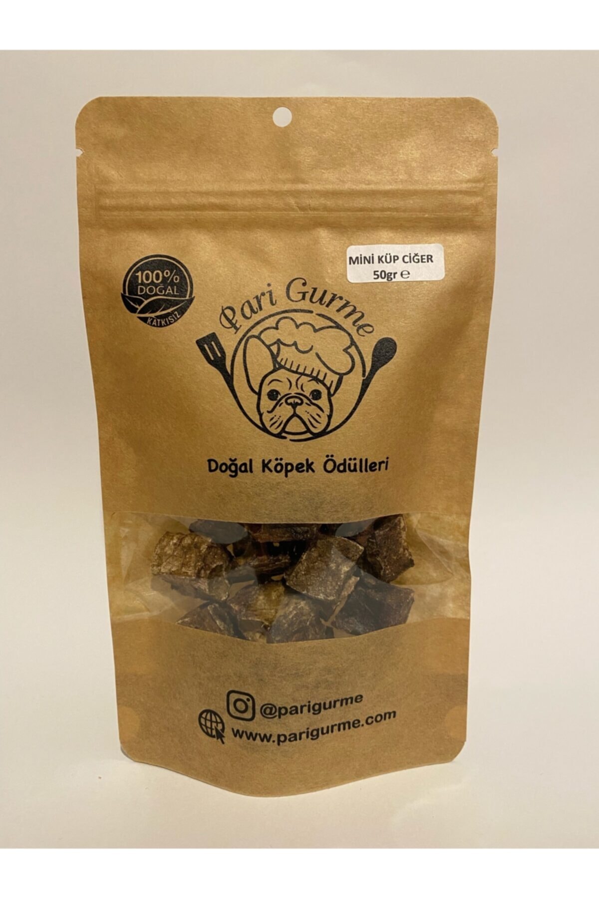 Pari Gurme Dana Mini Küp Ciğer Kedi Ödülü %100 Doğal Naturel 50gr (YAKLAŞIK BOYUT 1X1)