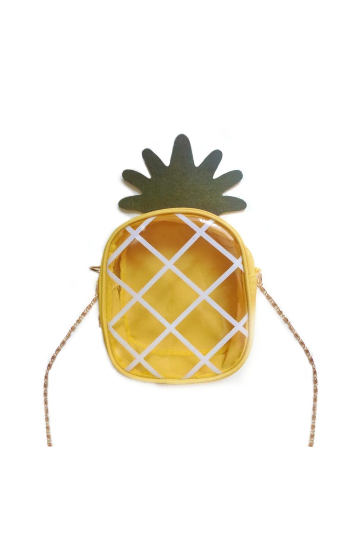 SiS Beauty Şeffaf Ananas Zincirli Makyaj Omuz Çantası
