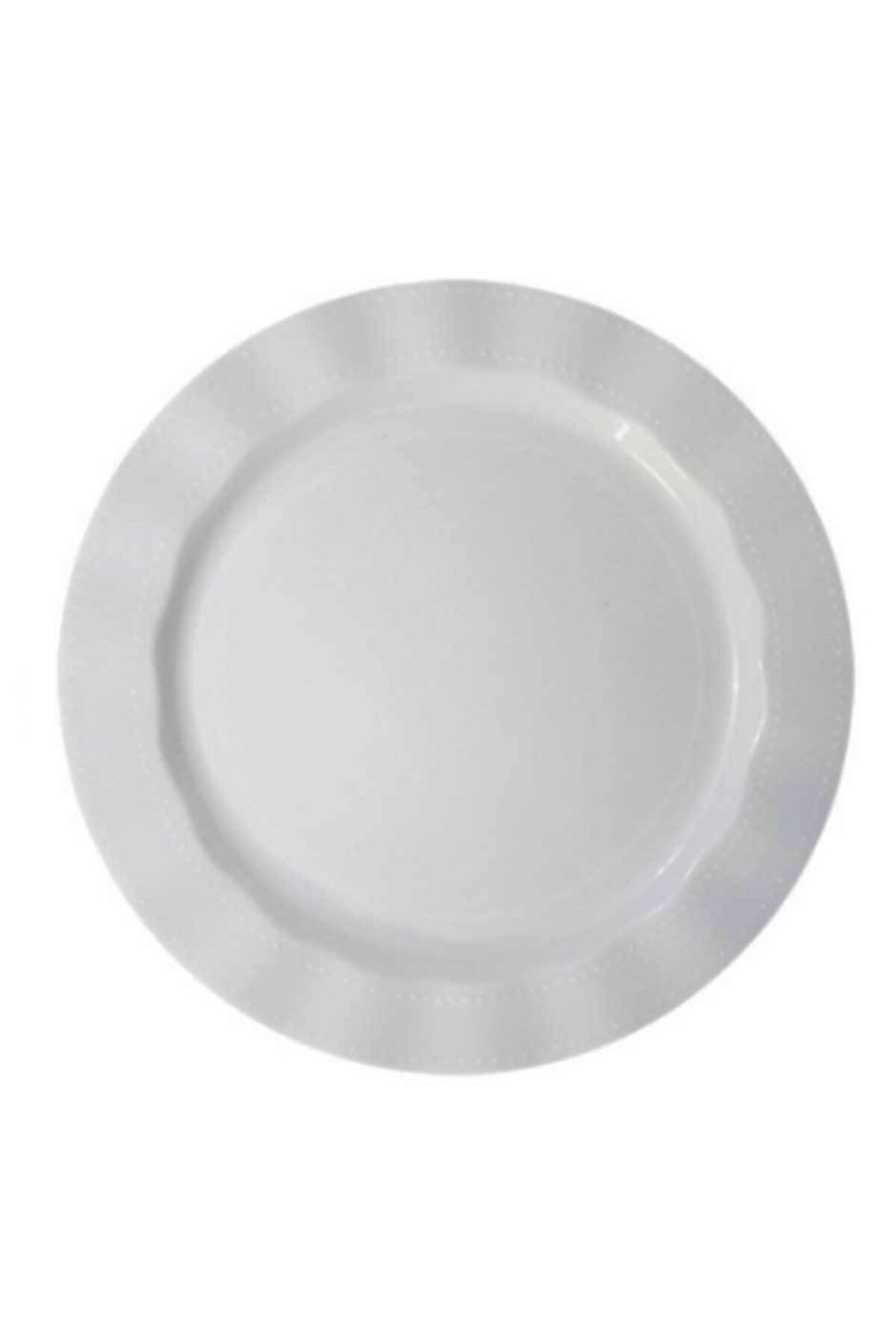Samur Beyaz Renk Lüks Plastik Mika Yuvarlak Tabak 26 Cm 6 Adet