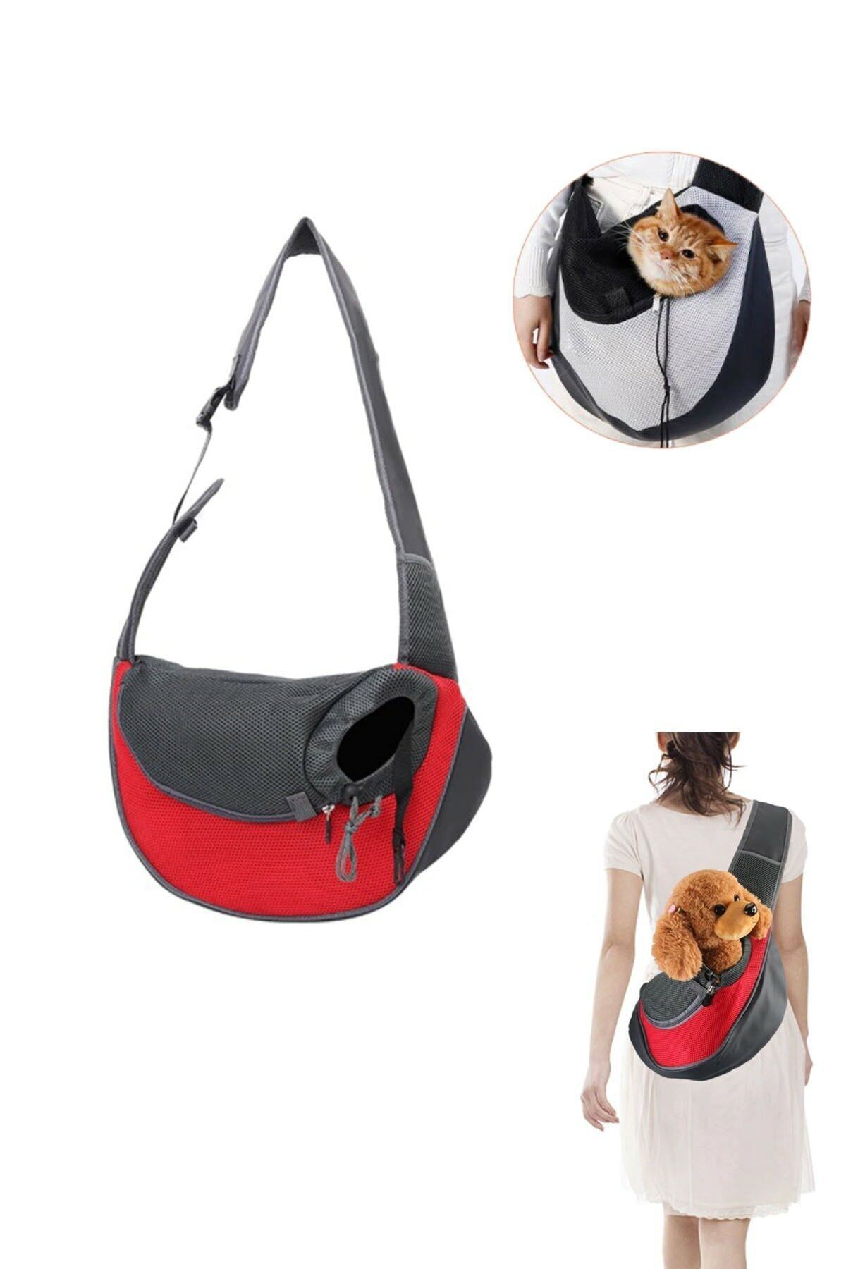 WONDi Large 45x40 Kırmızı Hanger Large Tek Omuz Askılı Küçük Irk Kedi Köpek Evcil Hayvan Taşıma Çantası