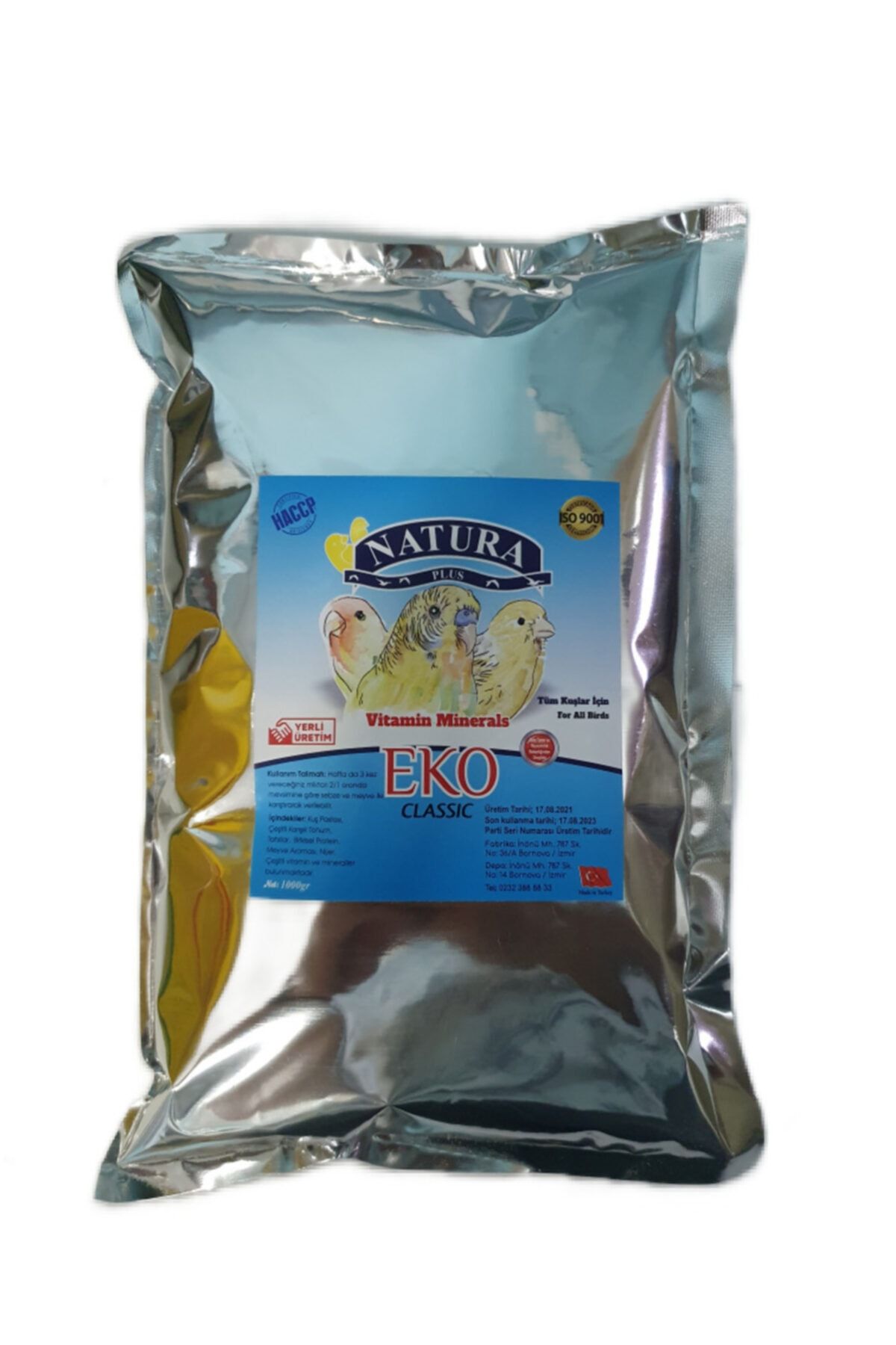Natura Plus Eko Classic Kuş Maması 1 kg Muhabbet Kuşu Kanarya Papağan Hint Bülbülü Maması