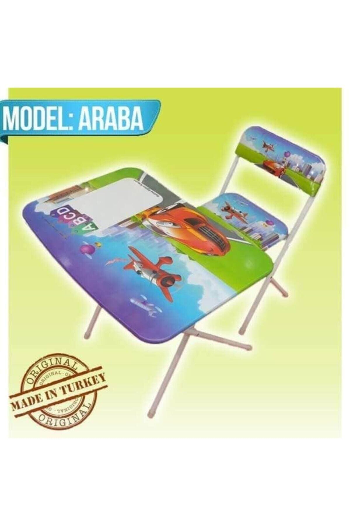 Kelime Eğitim Araçları Araba Modelli Çalışma Masası Sandalyeli Çocuk