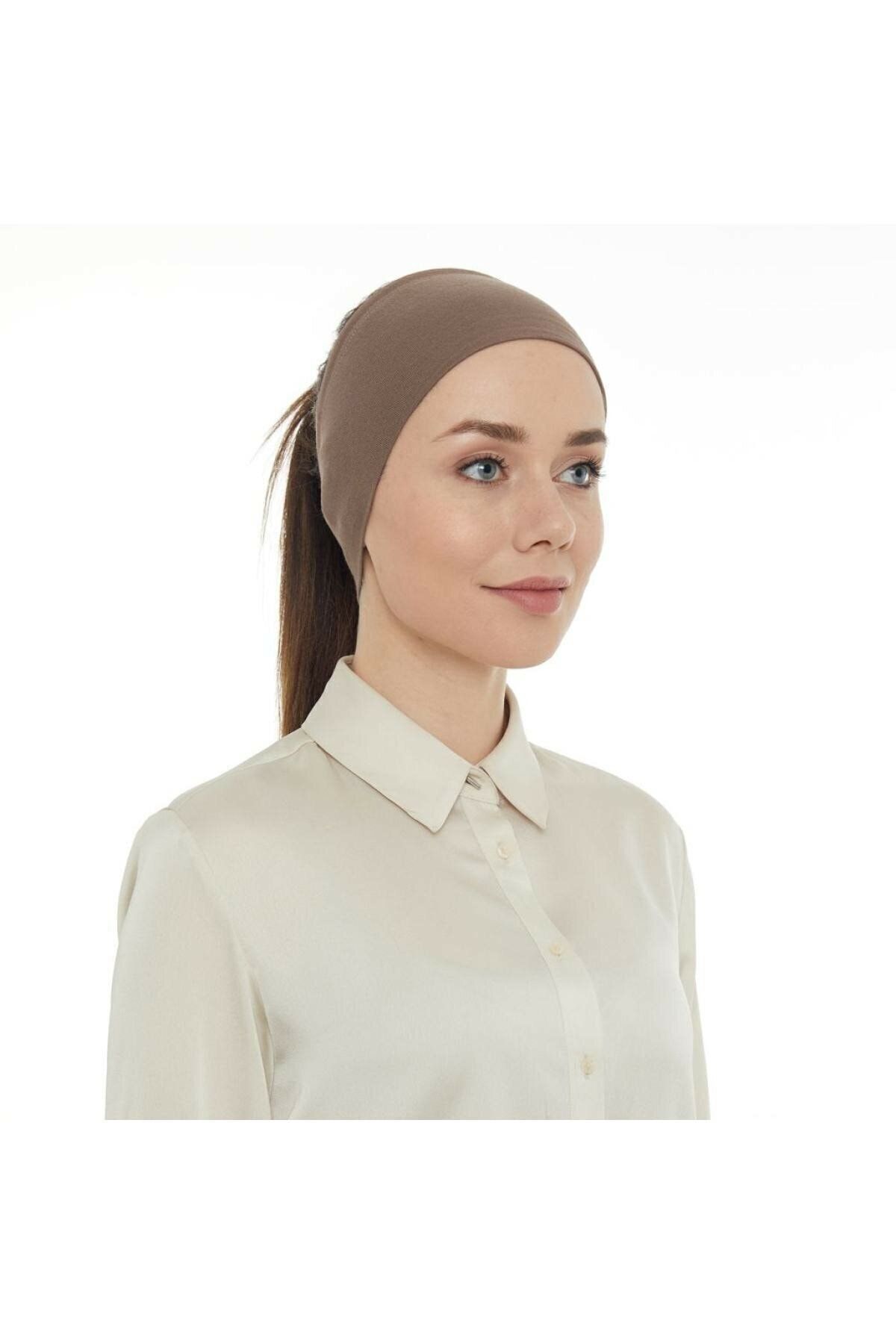 BAŞEL STORES Dikişsiz Silikonlu Bandana Bone -vizon