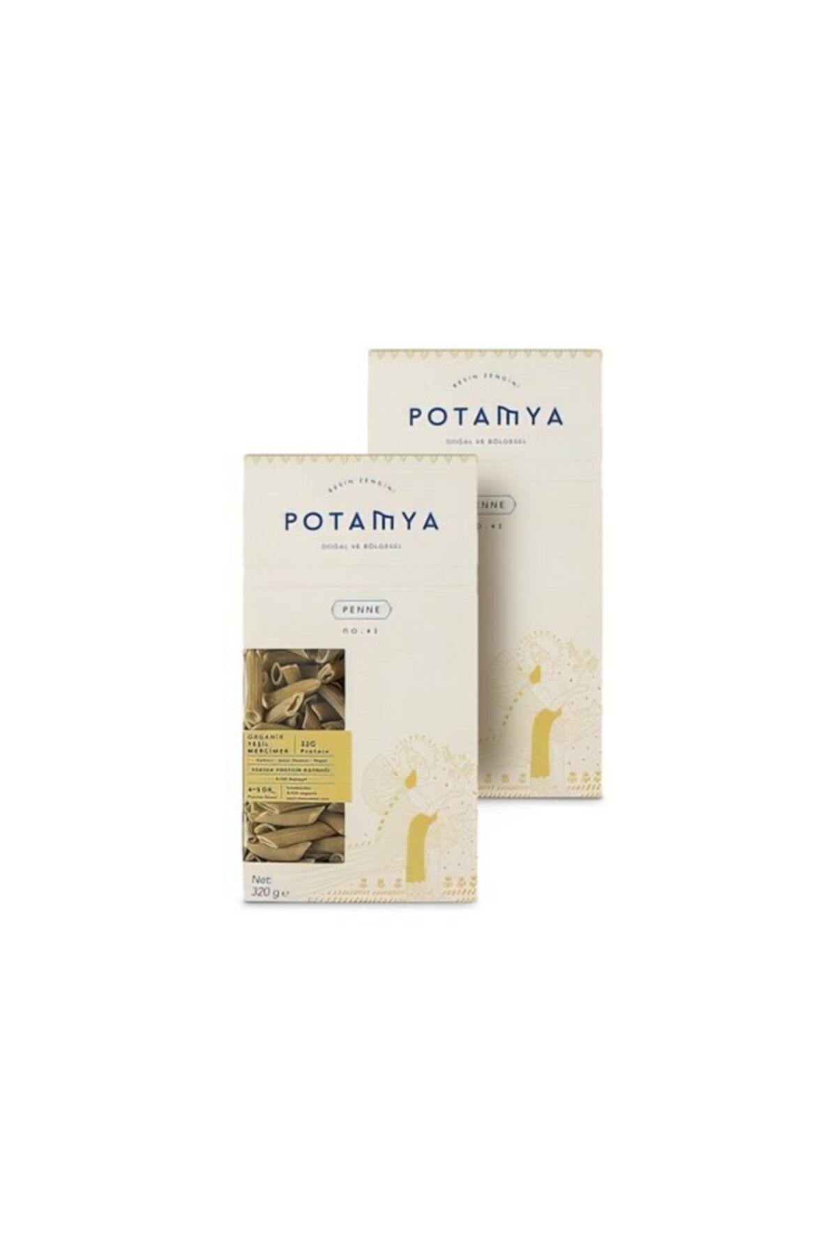 POTAMYA Organik Yeşil Mercimek Penne 2x320 gr