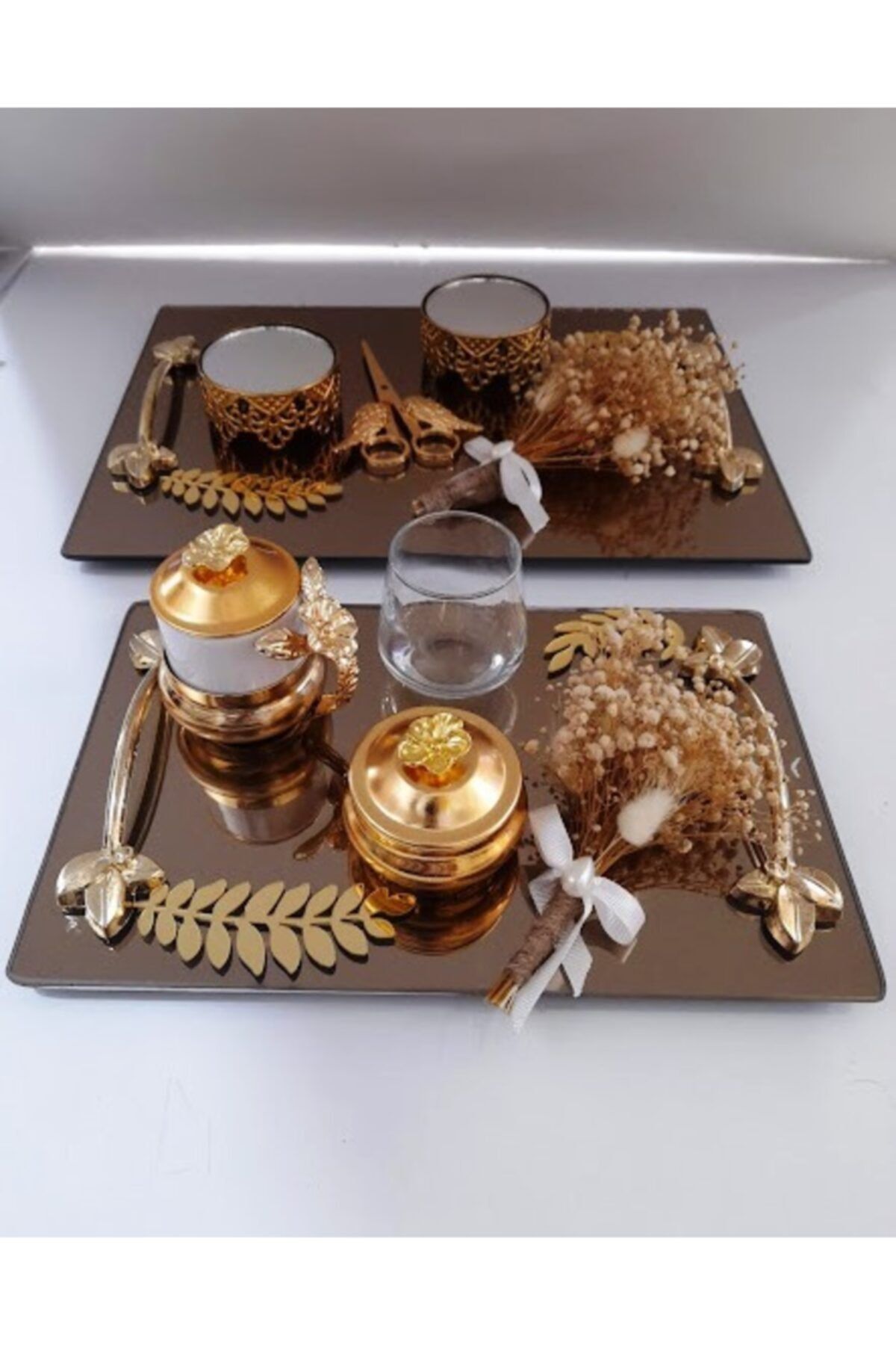 samsun atölye Gold Nişan Tepsisi Ve Damat Fincanı Takımı