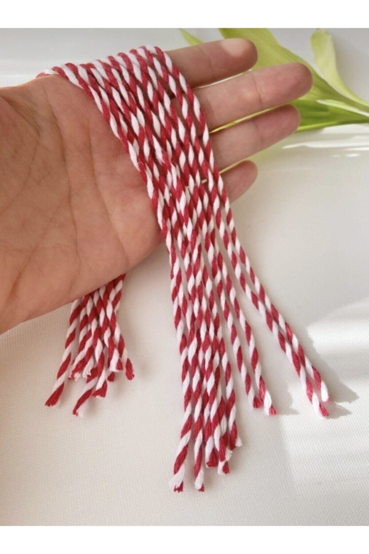 Firuze Butik Kırmızı Beyaz Marteniçka Mart Bilekliği 10 Adet