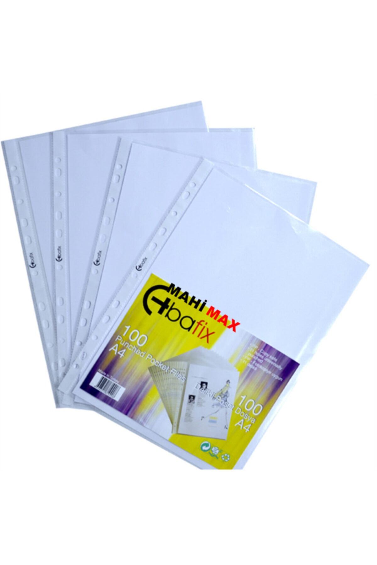 Mahi Max Bafix Delikli Şeffaf Poşet Föy Dosya - 1 Paket (100 Adet)