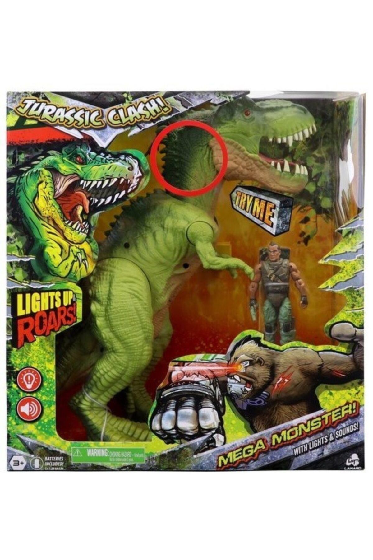 Sunman Jurassic Çatışma Mega Canavar T-rex Kırmızı Veya Yeşil