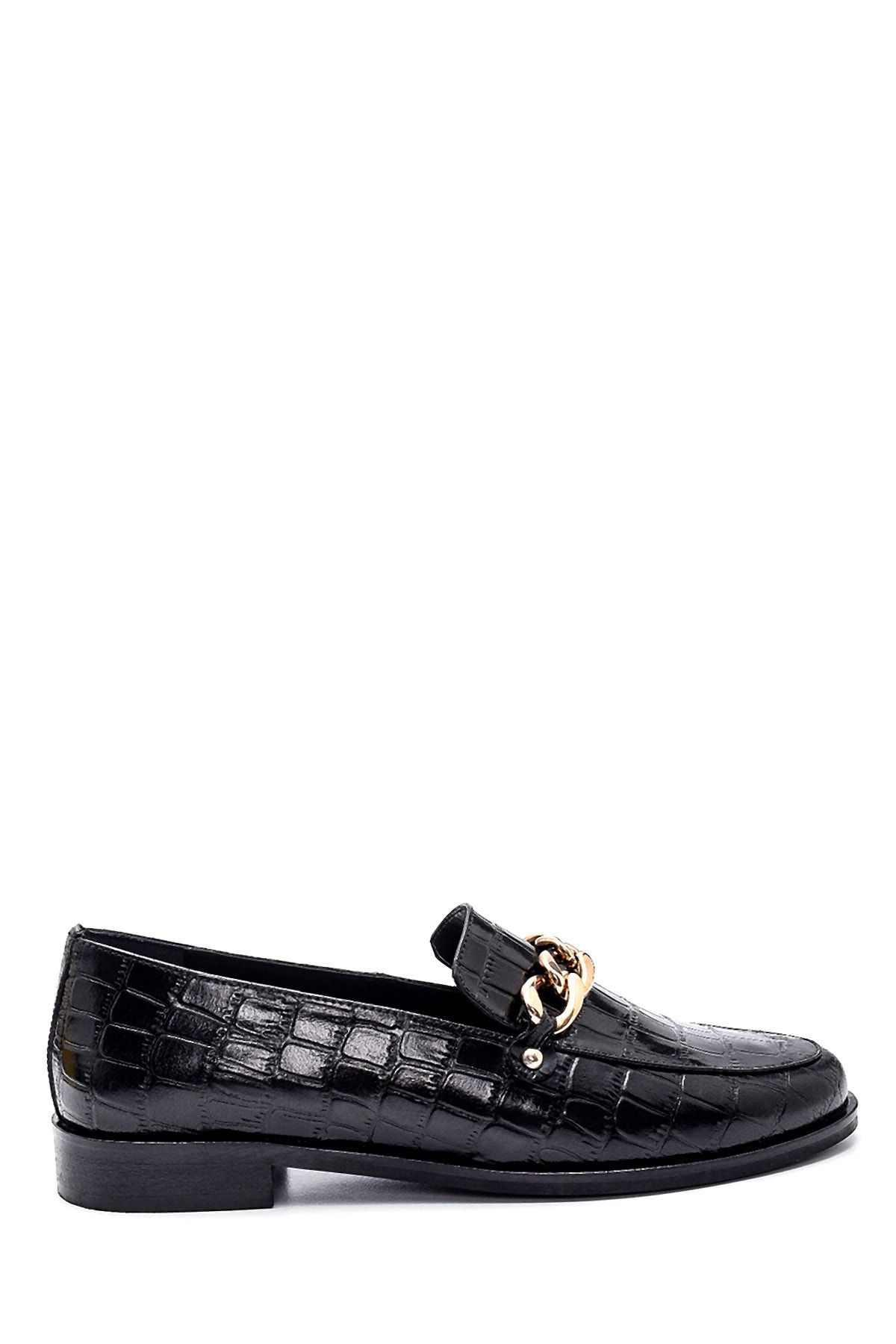 Derimod Kadın Deri Zincir Detaylı Loafer