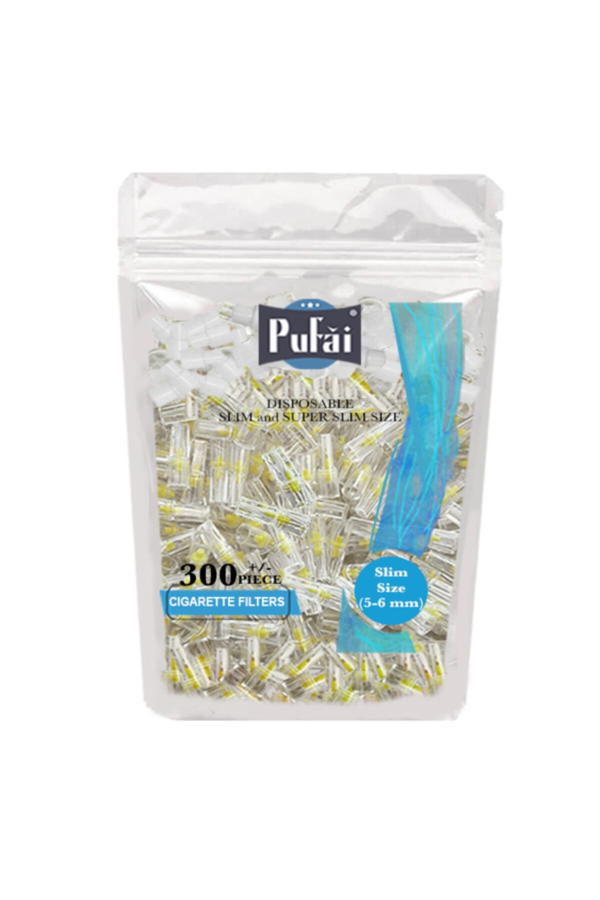 Pufai Sigara Filtresi Ağızlık Slim Boy 5 Mm 6 Mm 300 Adet 1 Yeniden Kullanılabilir Paket