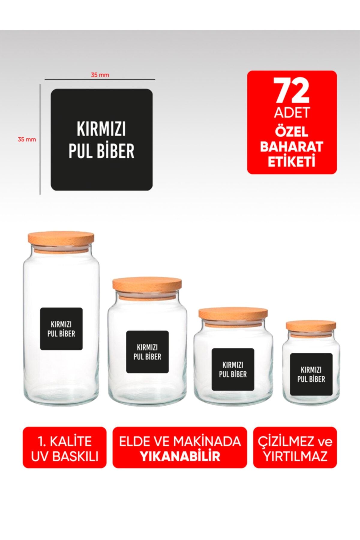 EGESTA 72 Adet Baharat Kavanoz Etiketi - Sticker