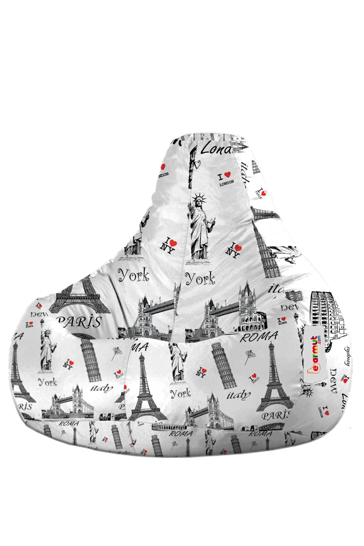 EARMUT Damla Xl Premium Tasarım Europe Desenli Armut Koltuk