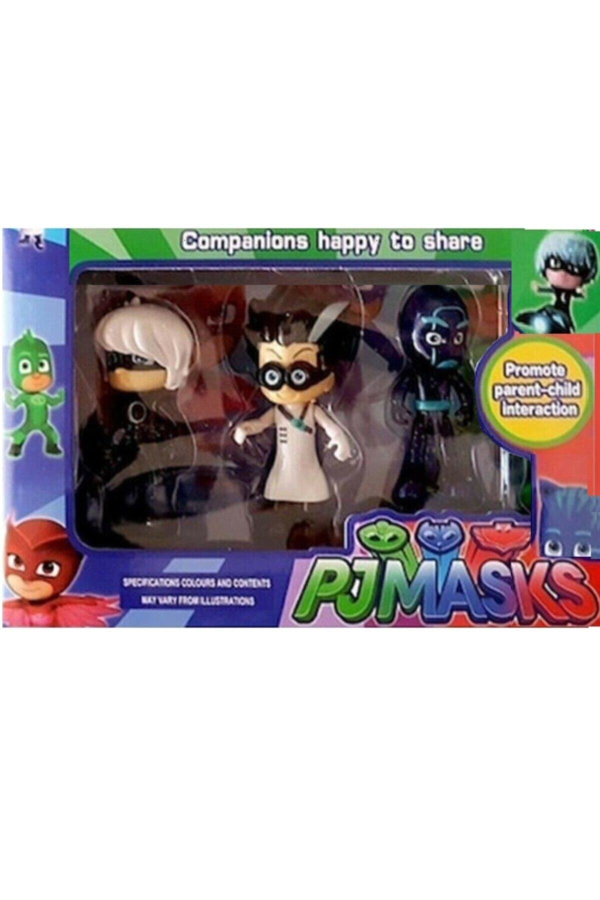 TURKAFONE 3'lü Pjmasks Figür Oyuncakları Pijamaskeliler Figür Seti Romeo Gece Ninjası Ay Kız