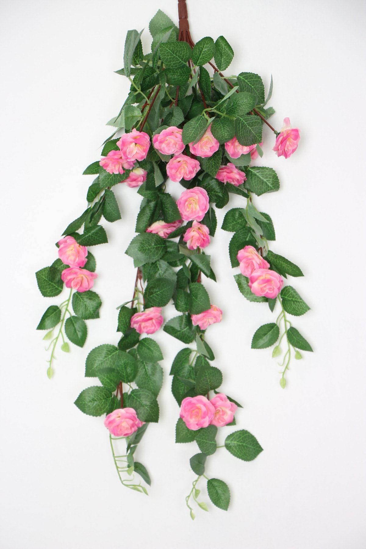 Yapay Çiçek Deposu Yapay Güllü Sarkan Sarmaşık 80 Cm Pembe