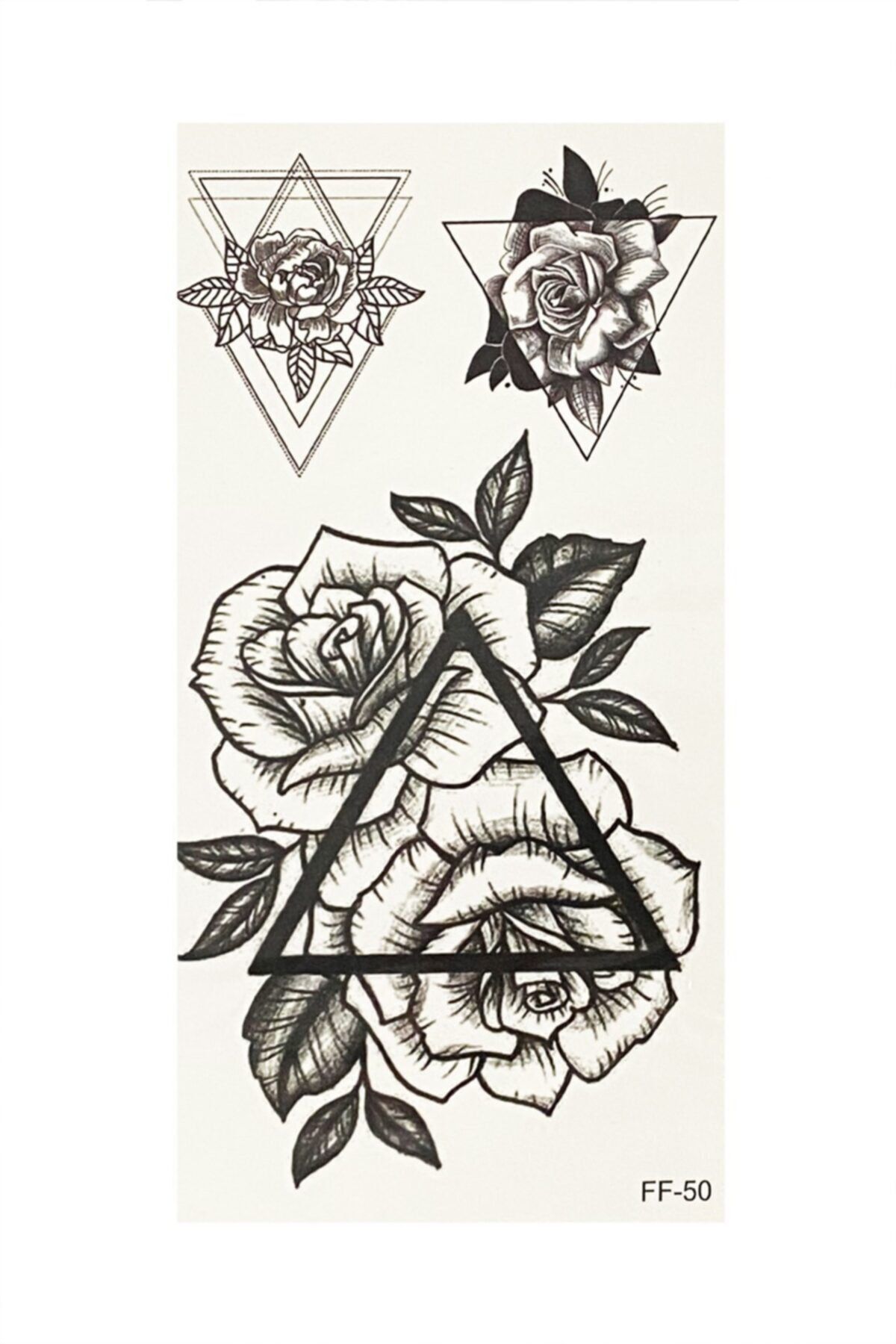 Barly Triangle Rose Geçici Dövme