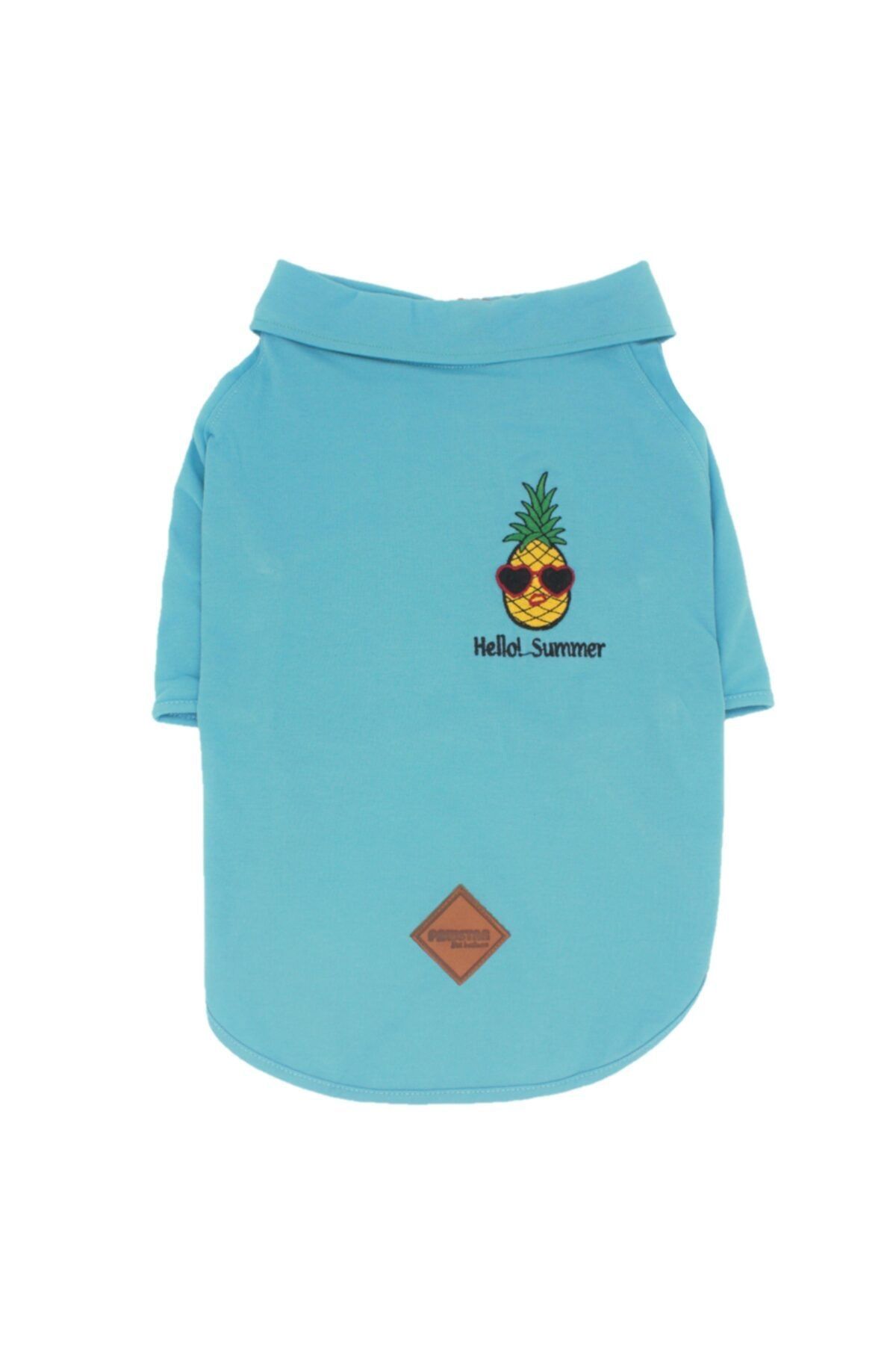 Pawstar Turkuaz Ananas Polo Yaka Köpek Kıyafeti (orta Büyük Irklar)