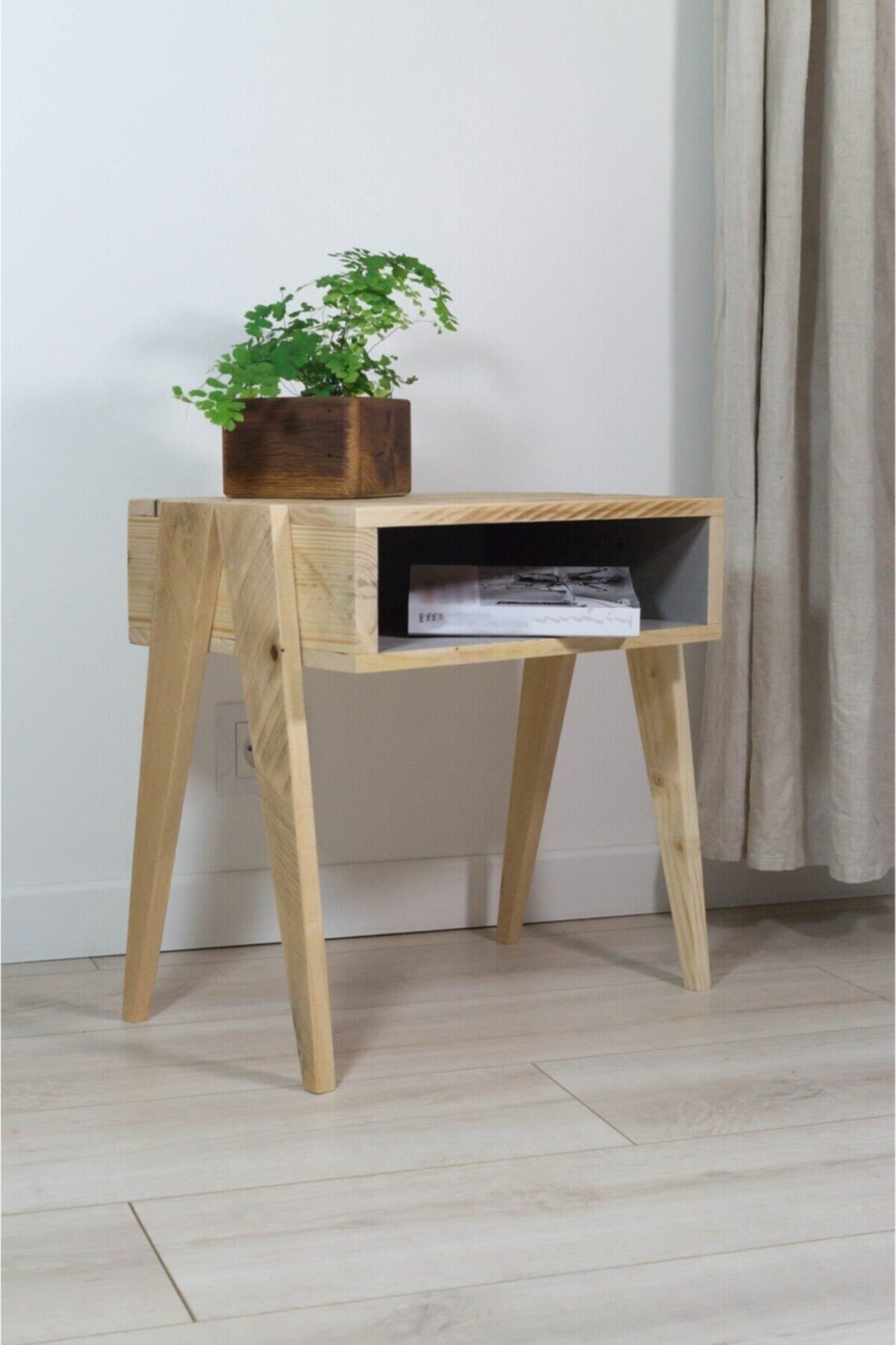 WOODENSA Retro Ahşap Komodin ,ahşap Yan Sehpa