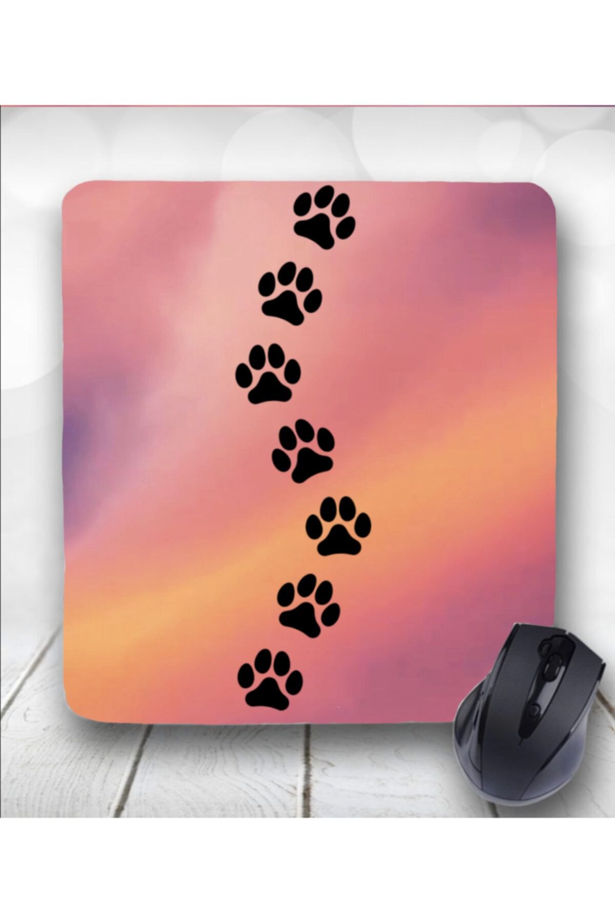 Pekmez Design Pati Desenli Bilek Destekli Kare Mouse Pad
