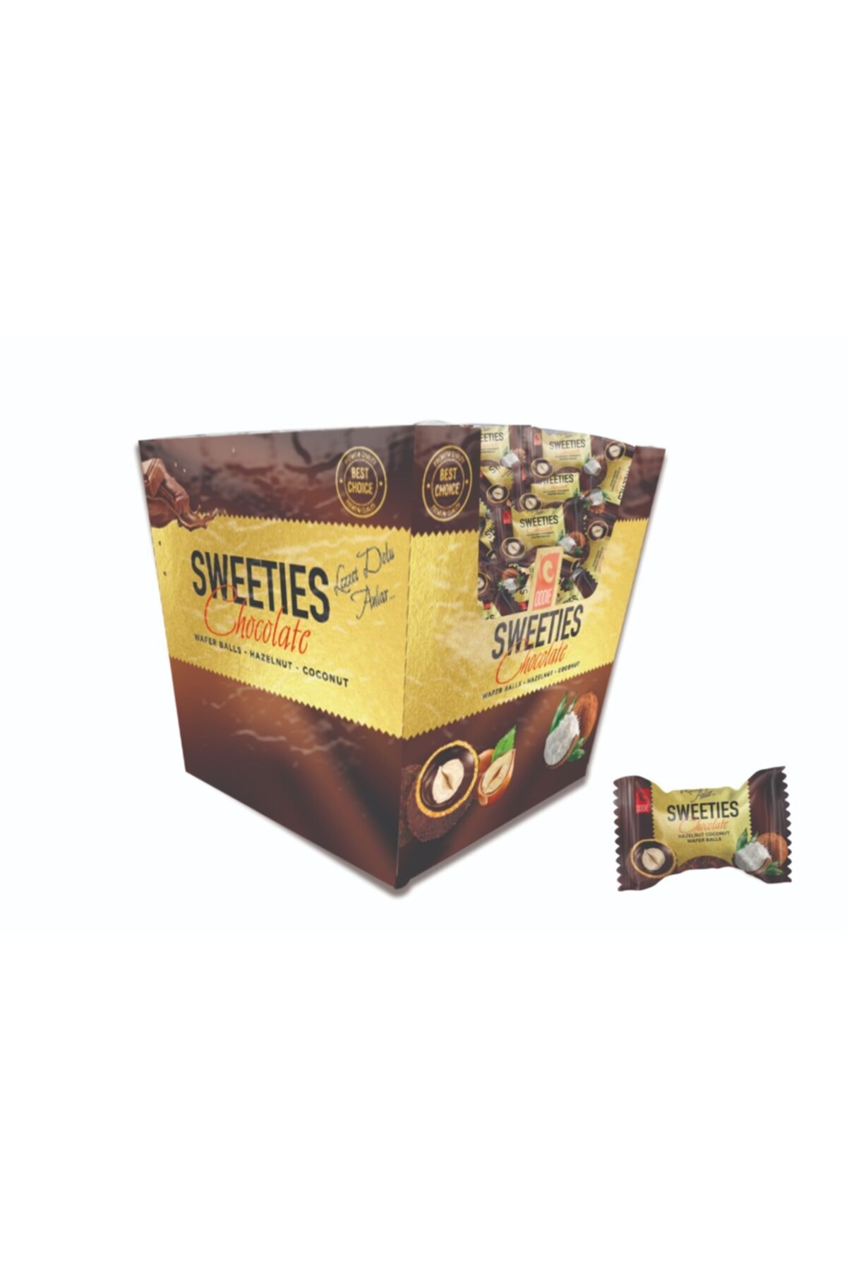 ODDIE Sweetıes Bütün Fındıklı Kakaolu Gofret Topları 150 gr Hediyelik Kutu