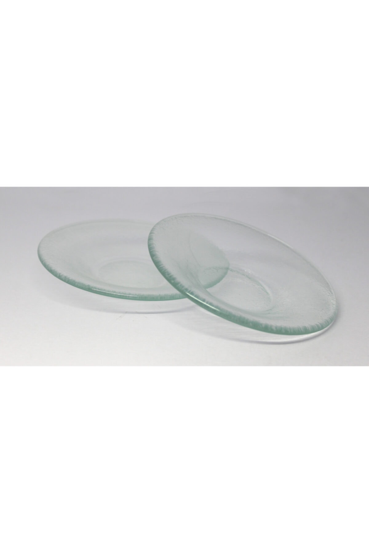 SAFİRCAM El Yapımı 6 Lı Cam Çay Tabağı