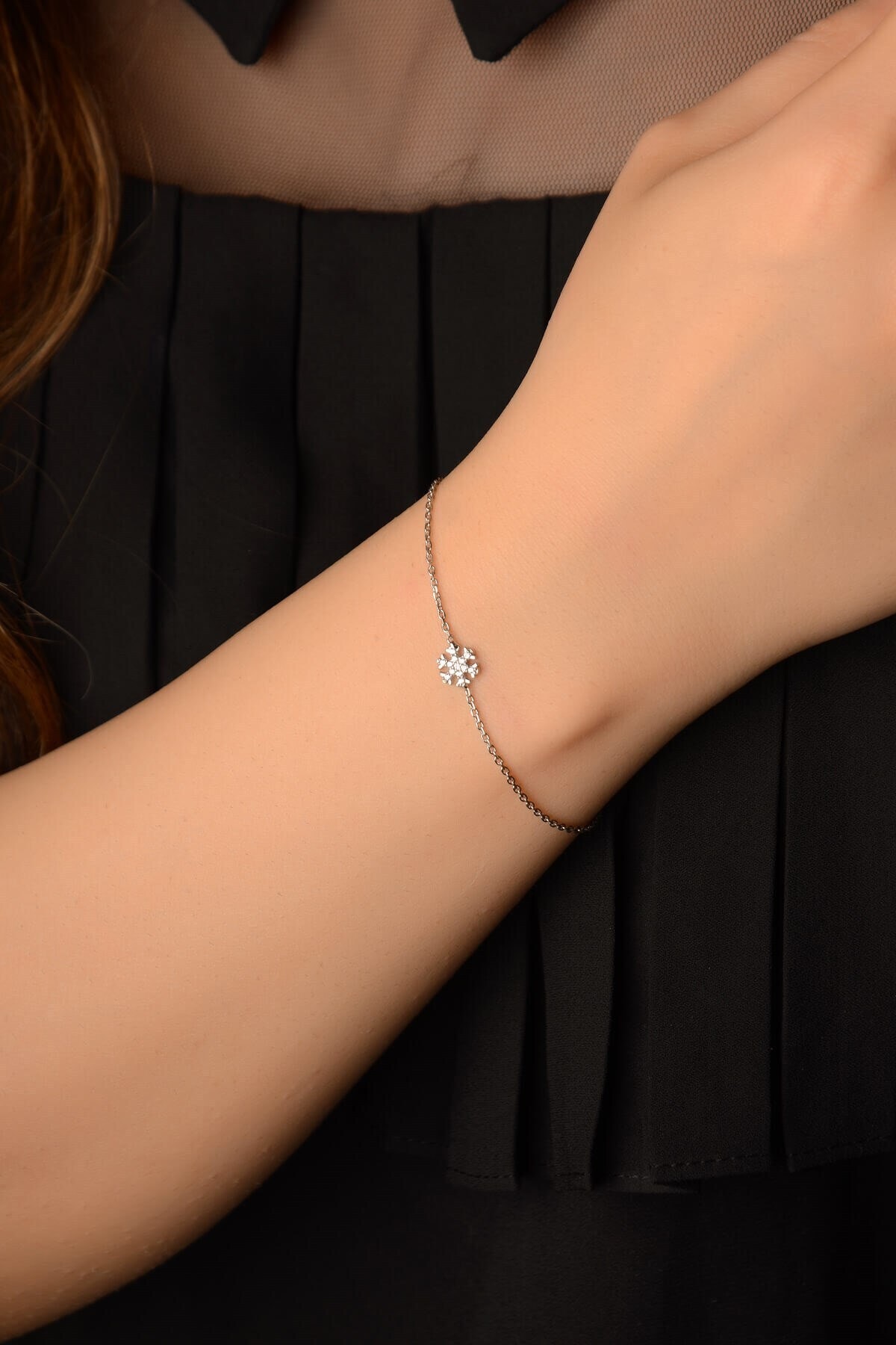 İn Dubai Silver Kar Tanesi Gümüş Bileklik Dbsk4082