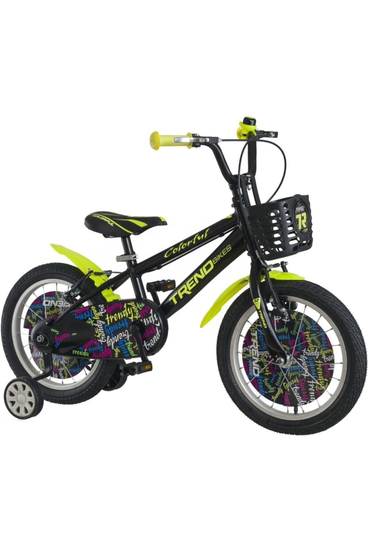 TRENDBIKE Colorful 16 Jant 4-6 Yaş Erkek Çocuk Bisikleti Siyah Neon Sarı