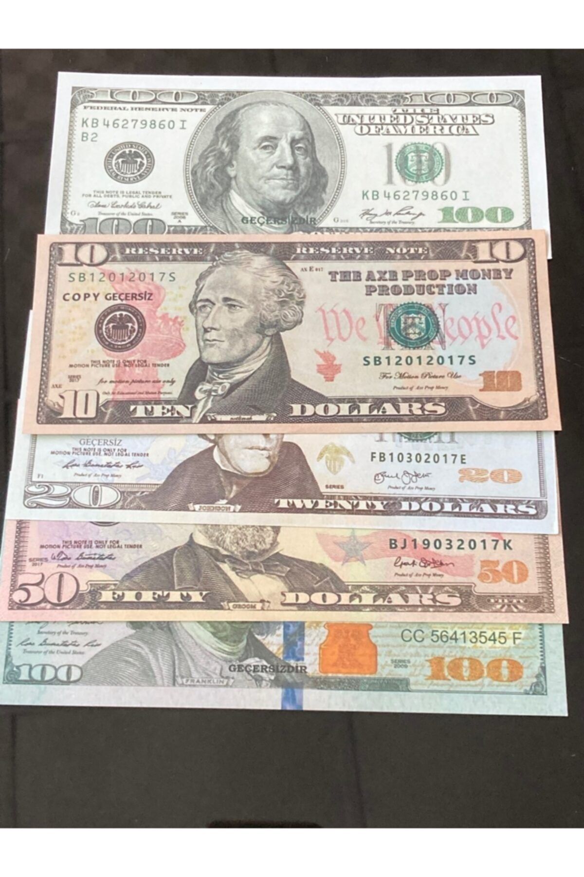 AYKAR HEDİYELİK 500 Adet Dolar 10 20 50 100 100 Dolar Geçersiz Sahte Düğün Film Dizi Paraları