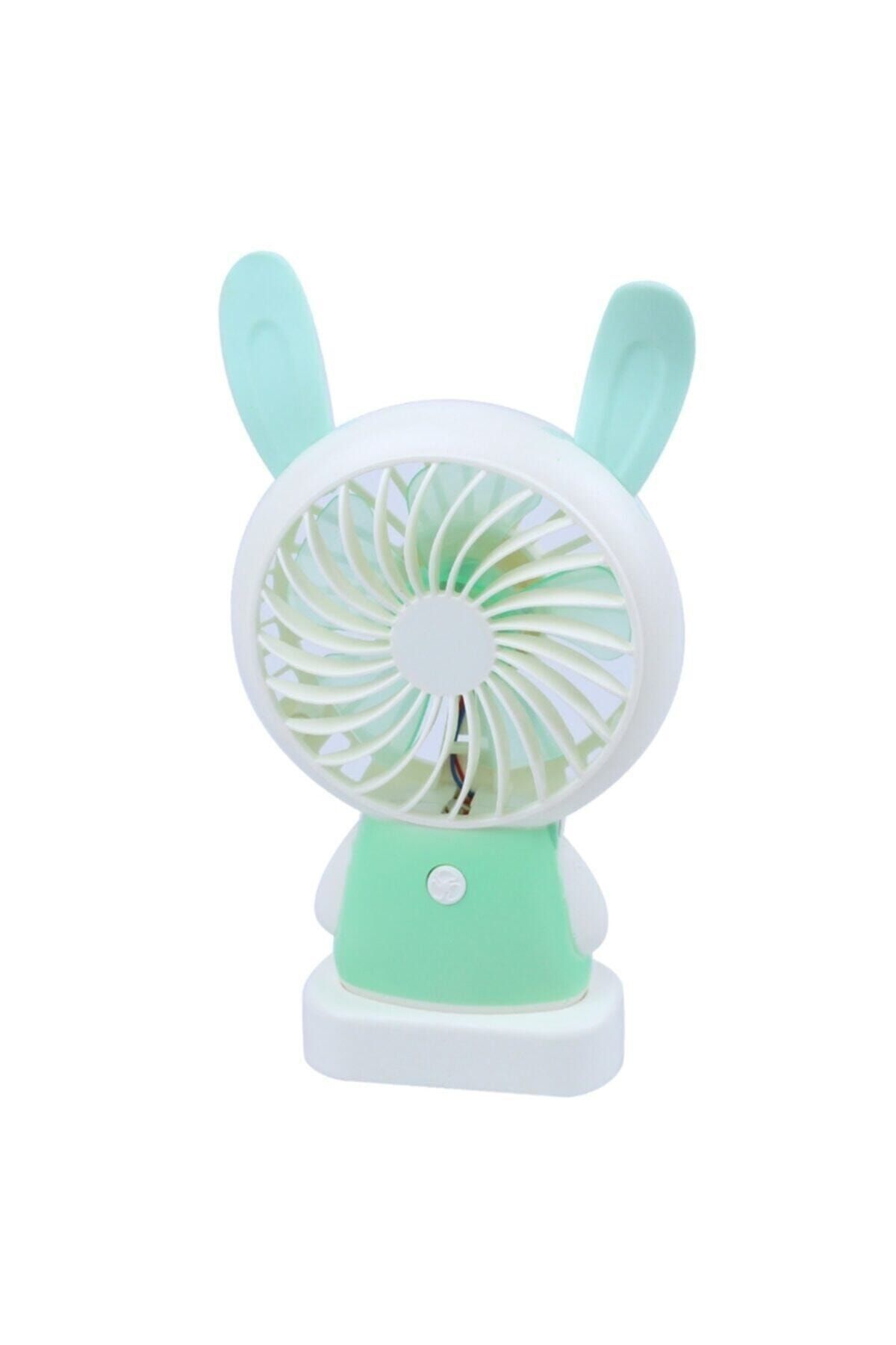 Techmaster Araç Araba Ev Ofis Mini Vantilatör Rabbit Fan Pervane Soğutucu Mavi